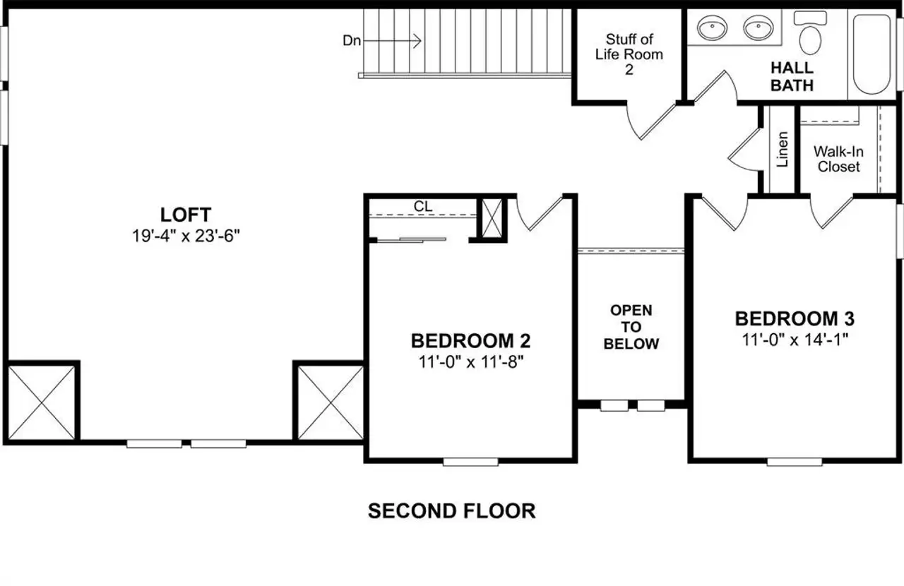 2D floor plan layout of this home in Sterling Greene, Arlington, TX (Image 2).