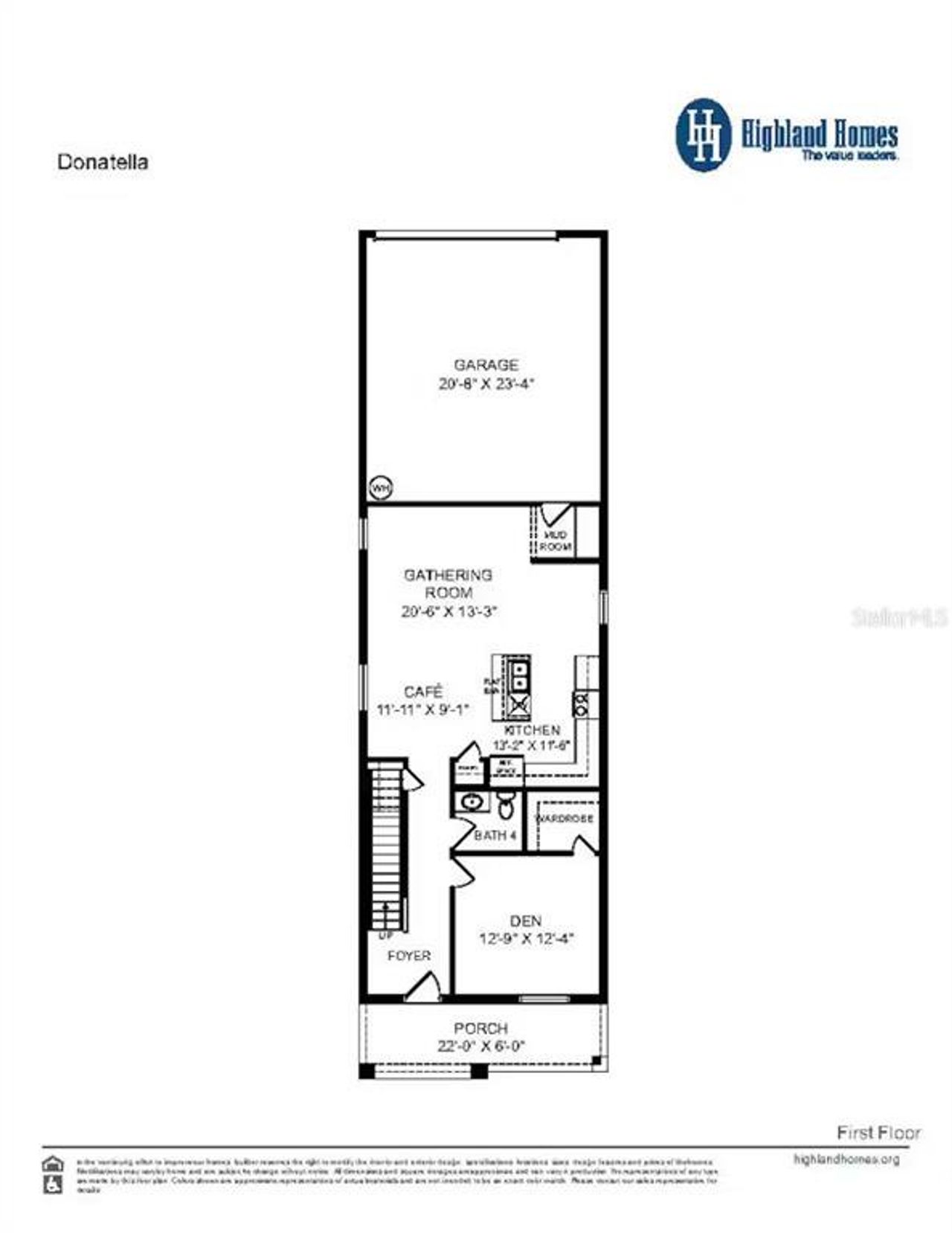 2D floor plan layout of this home in The Crossings - Bungalows, St. Cloud, FL (Image 2).
