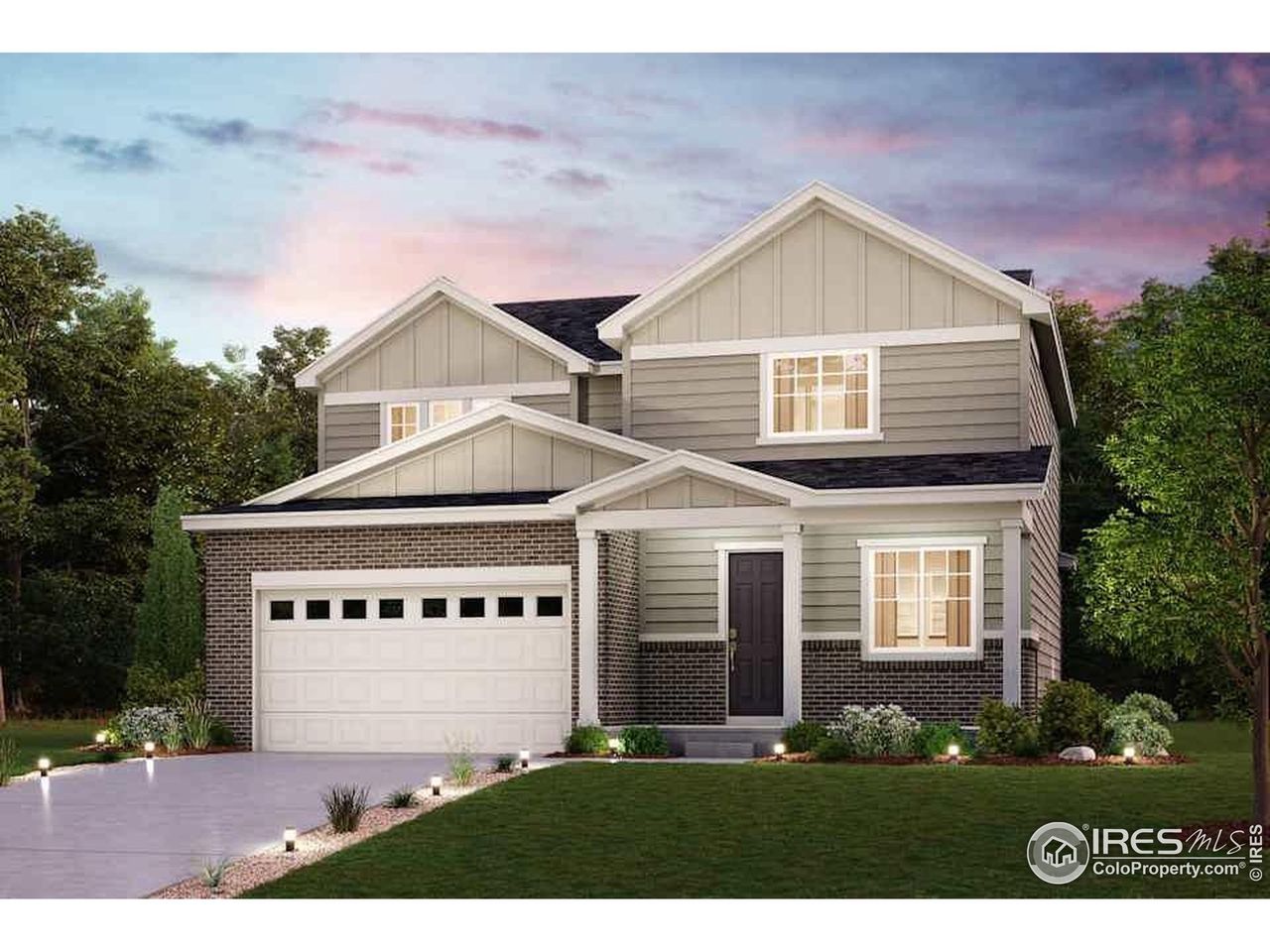 Front exterior of a new home in The Overlook at Johnstown Farms, Johnstown, CO, highlighting curb appeal (Image 2).