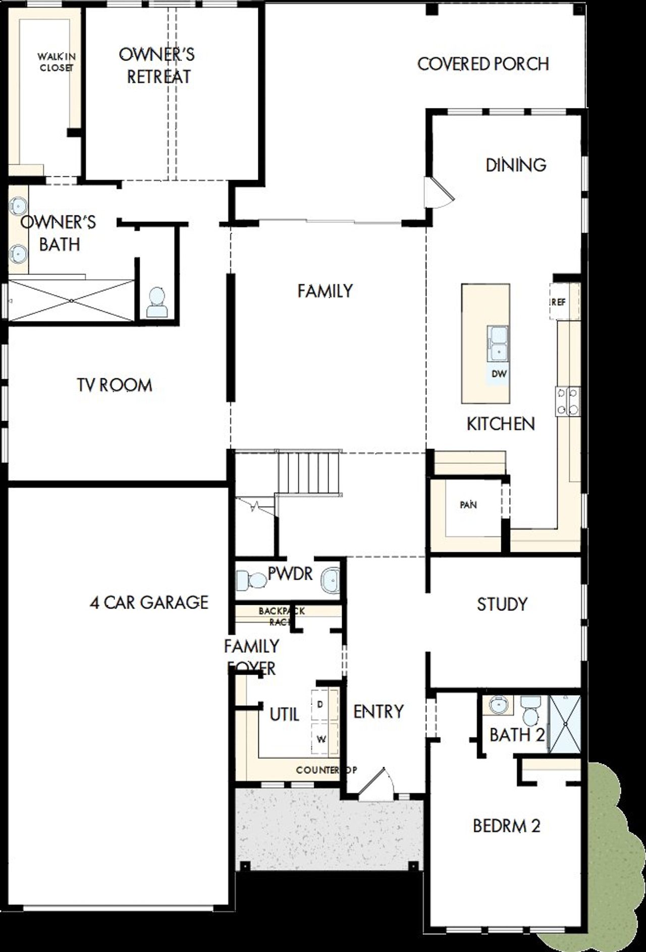 2D floor plan layout of this home in Wolf Ranch – West Bend, Georgetown, TX (Image 2). 2D floor plan layout of this home in Wolf Ranch – West Bend, Georgetown, TX (Image 2).
