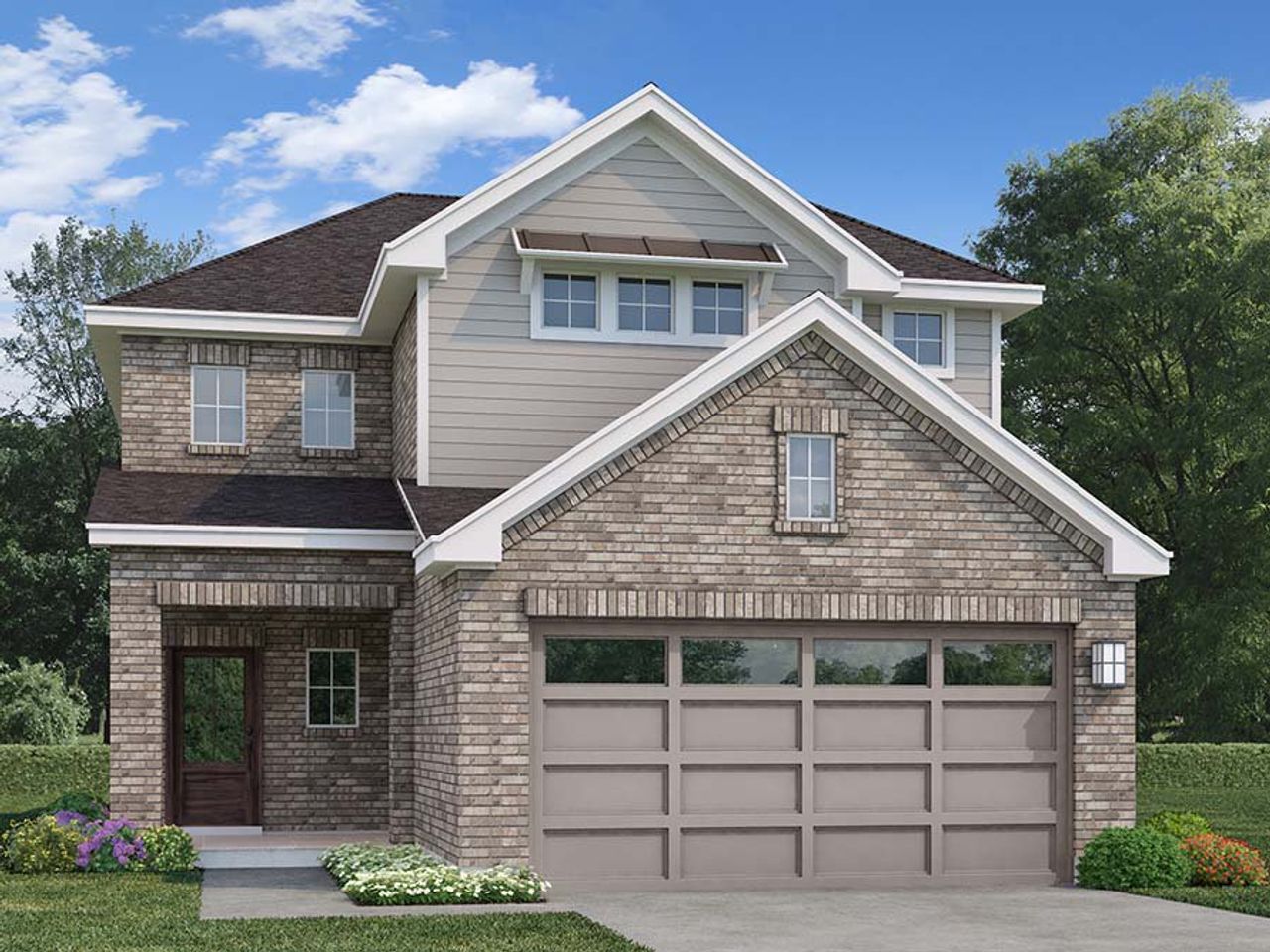 Representative exterior photo of a completed home built from the The Addington by Century Communities in Audubon, Magnolia, TX (Image 2). Representative exterior photo of a completed home built from the The Addington by Century Communities in Audubon, Magnolia, TX (Image 2).