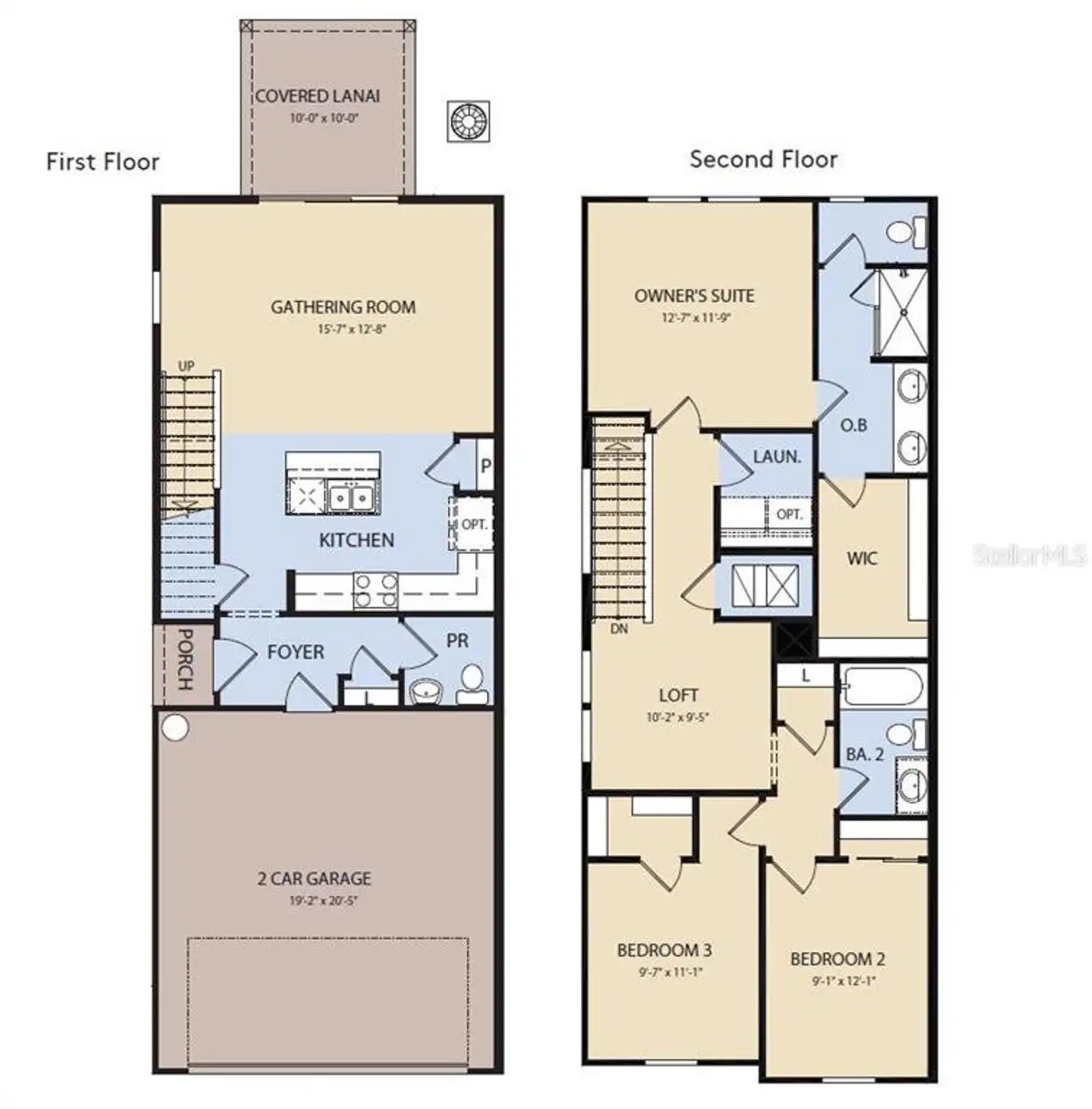 2D floor plan layout of this home in Somerset Lakes, Orlando, FL (Image 2).