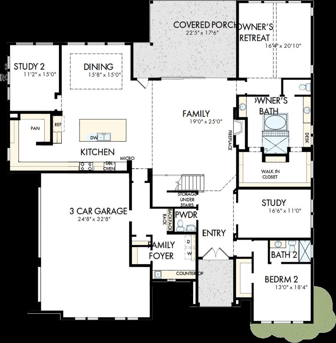 2D floor plan layout of this home in Whyburn Estate Series, Flower Mound, TX (Image 2).