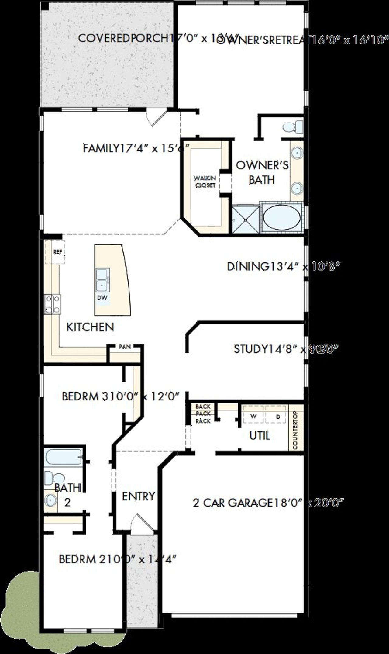 2D floor plan layout of this home in ARTAVIA - Reserve Collection, Conroe, TX (Image 2).