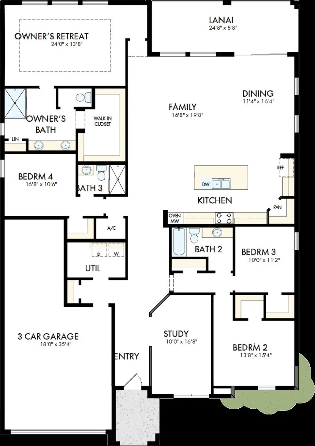 2D floor plan layout of this home in Coasterra, Palmetto, FL (Image 2).