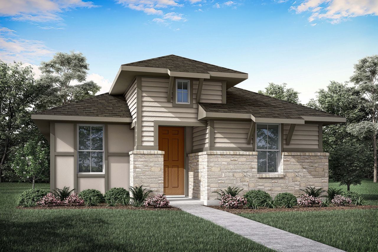 Representative exterior photo of a completed home built from the Cremello by Tri Pointe Homes in Enclave At Canyon Ranch, Corinth, TX (Image 2).