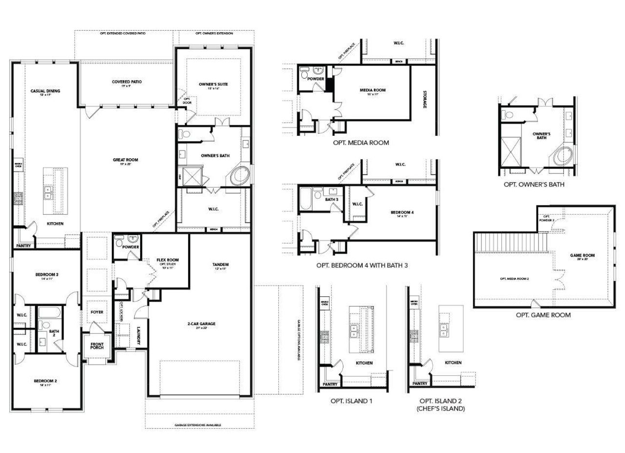 2D floor plan layout of this home in Hawkes Landing, Leander, TX (Image 2). 2D floor plan layout of this home in Hawkes Landing, Leander, TX (Image 2).