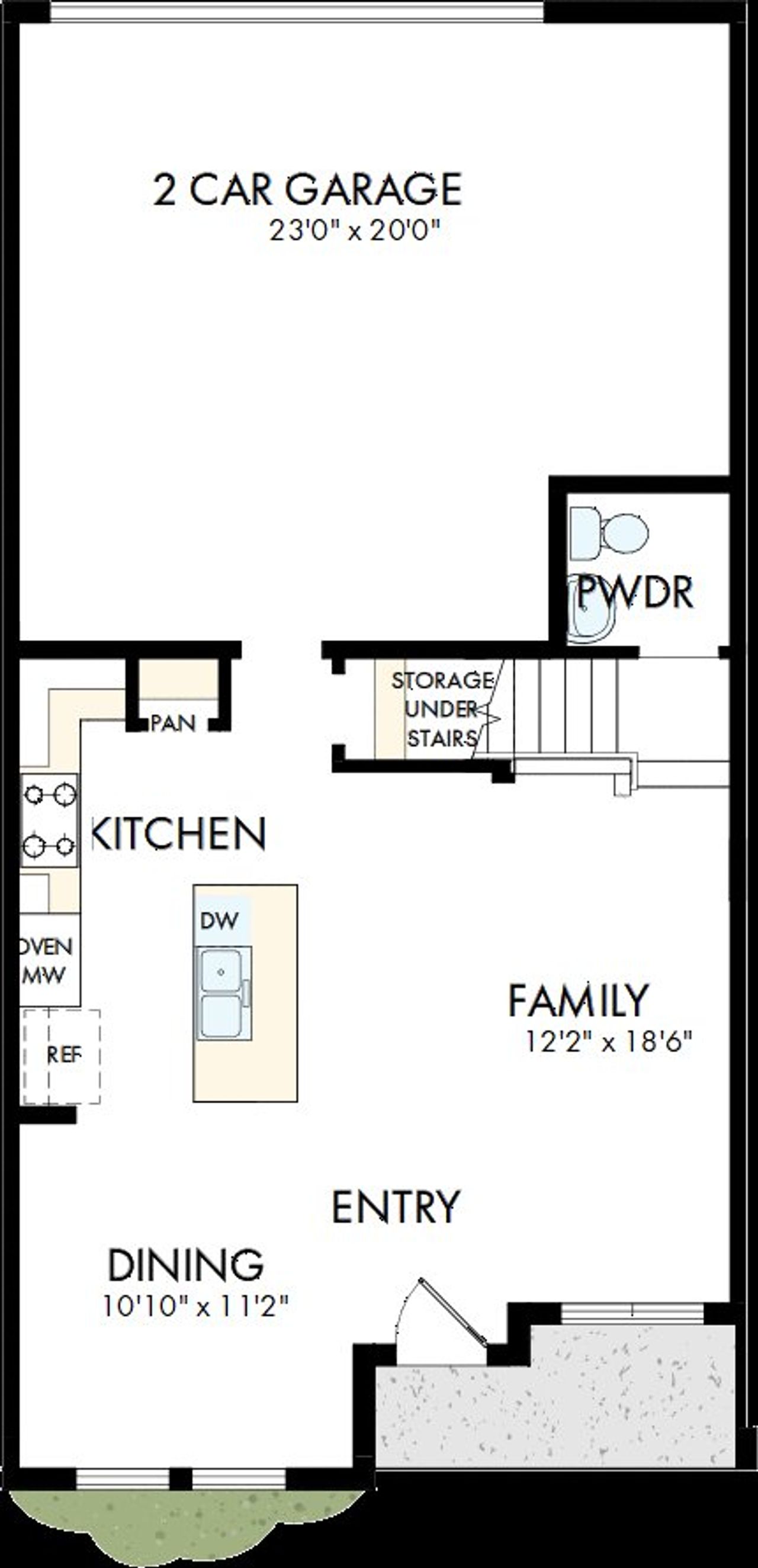 2D floor plan layout of this home in Emerald Landing at Waterside at Lakewood Ranch – Towns, Sarasota, FL (Image 2).