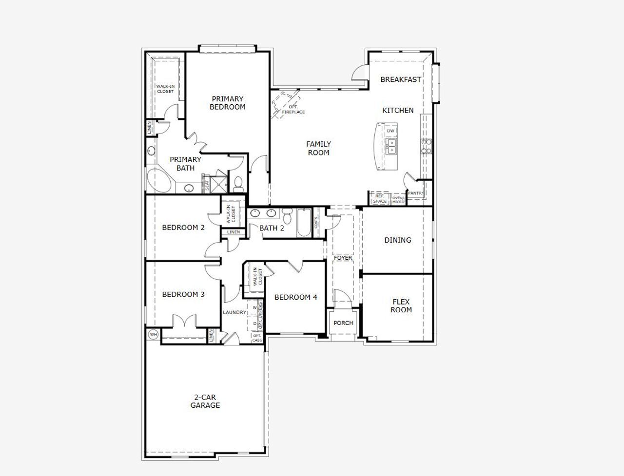 2D floor plan layout of this home in Massey Meadows, Midlothian, TX (Image 2). 2D floor plan layout of this home in Massey Meadows, Midlothian, TX (Image 2).
