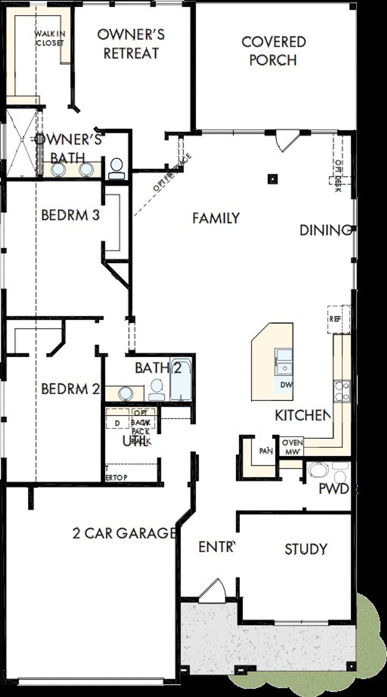 2D floor plan layout of this home in Davis Ranch 50', San Antonio, TX (Image 2).