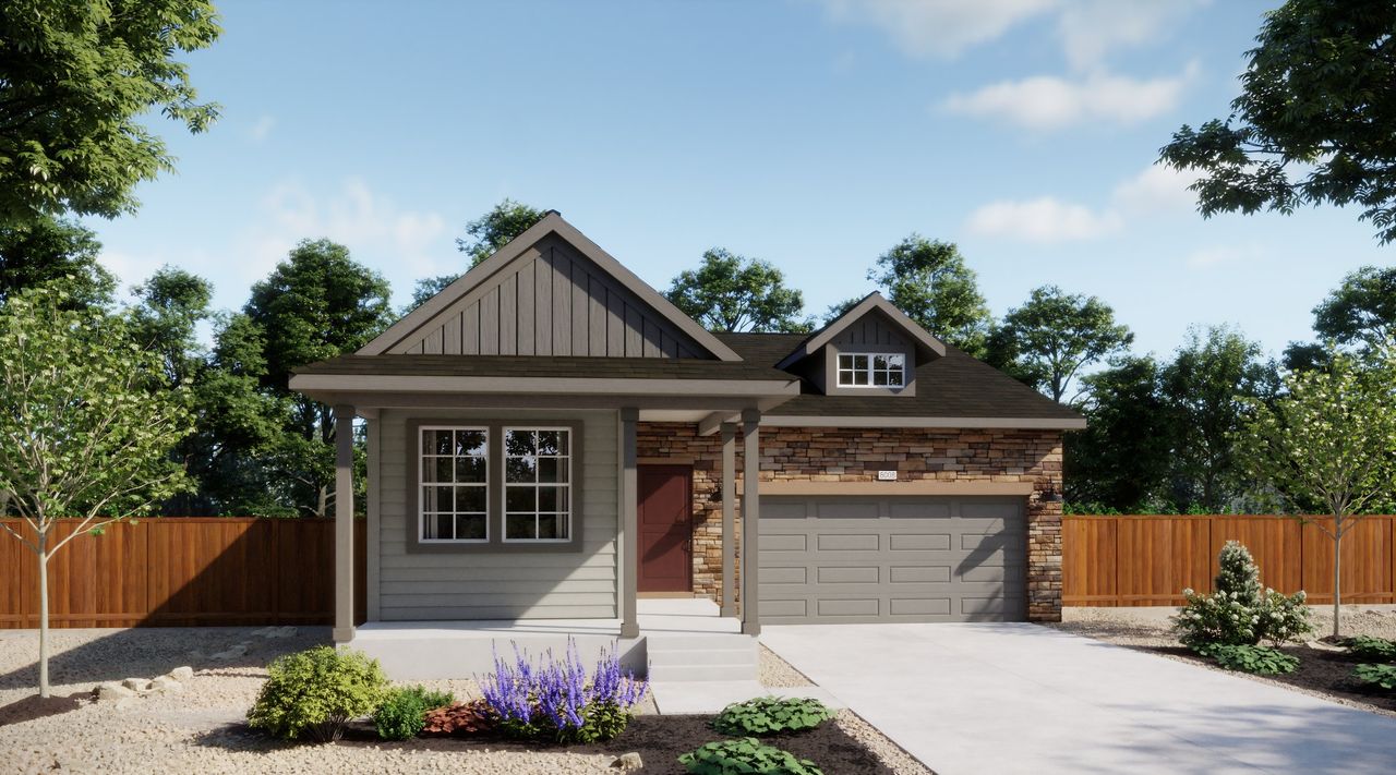 Representative exterior photo of a completed home built from the 3502 by Risewell Homes in Mead Crossing, Mead, CO (Image 2). Representative exterior photo of a completed home built from the 3502 by Risewell Homes in Mead Crossing, Mead, CO (Image 2).
