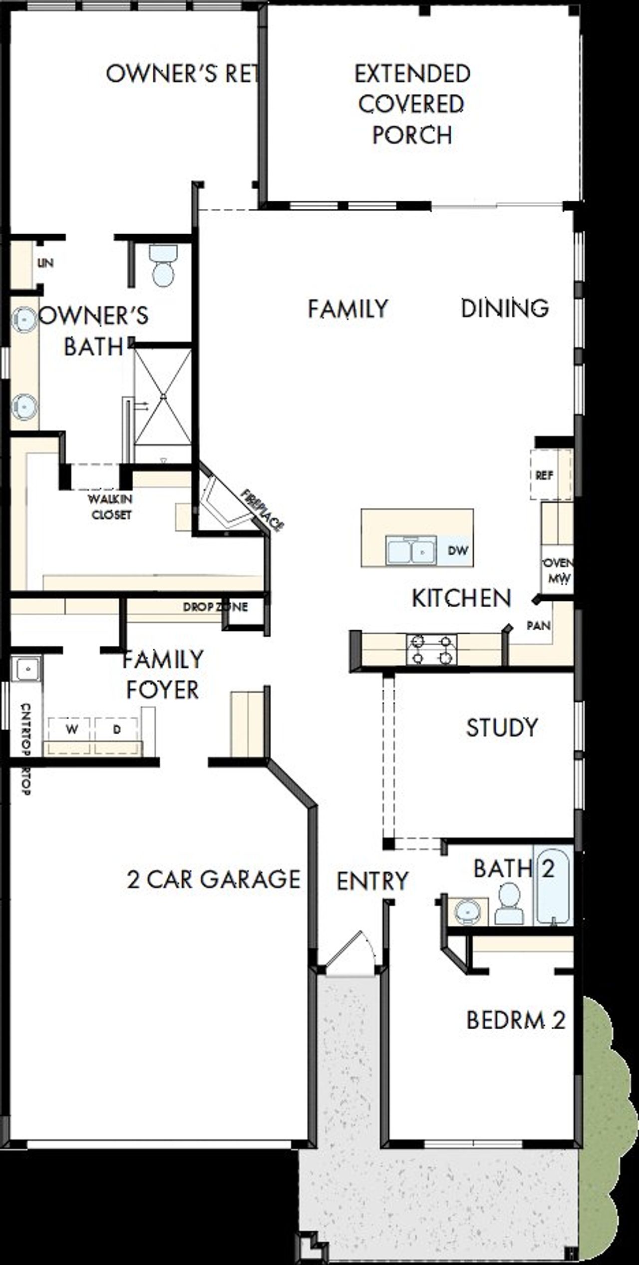 2D floor plan layout of this home in Encore at Chatham Park – Classic Series, Pittsboro, NC (Image 2). 2D floor plan layout of this home in Encore at Chatham Park – Classic Series, Pittsboro, NC (Image 2).