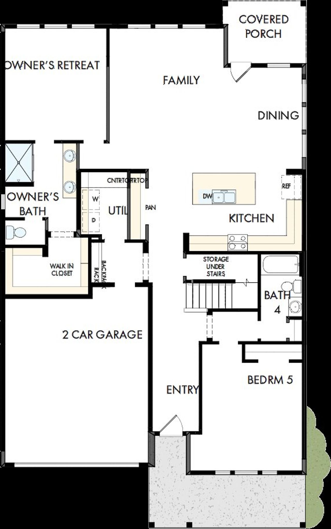 2D floor plan layout of this home in Hidden Springs - The Village Collection, Smyrna, TN (Image 2). 2D floor plan layout of this home in Hidden Springs - The Village Collection, Smyrna, TN (Image 2).