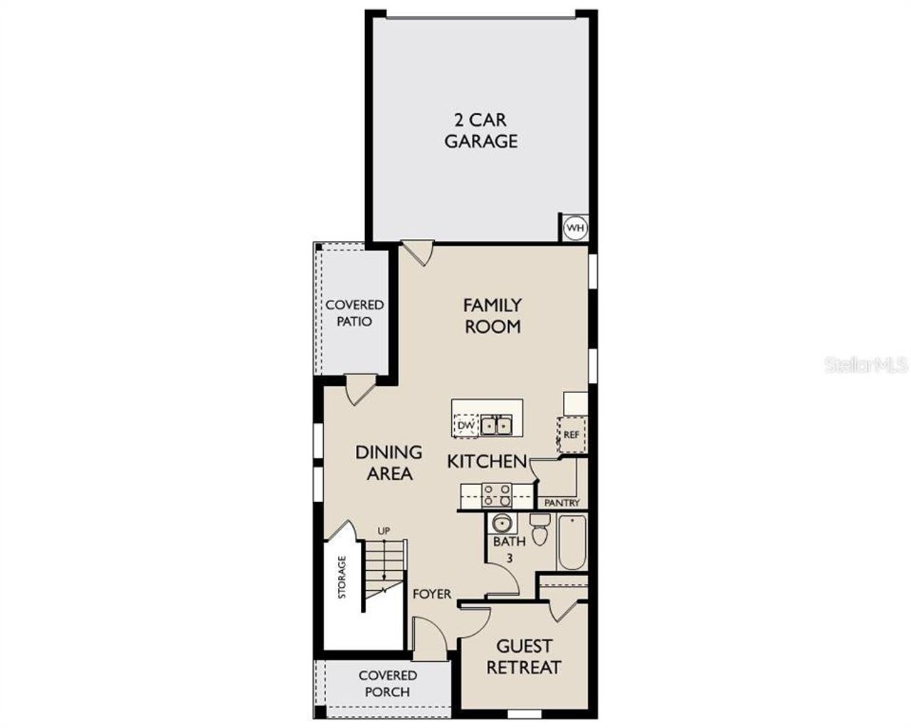 2D floor plan layout of this home in Hawks Run, Kissimmee, FL (Image 2).