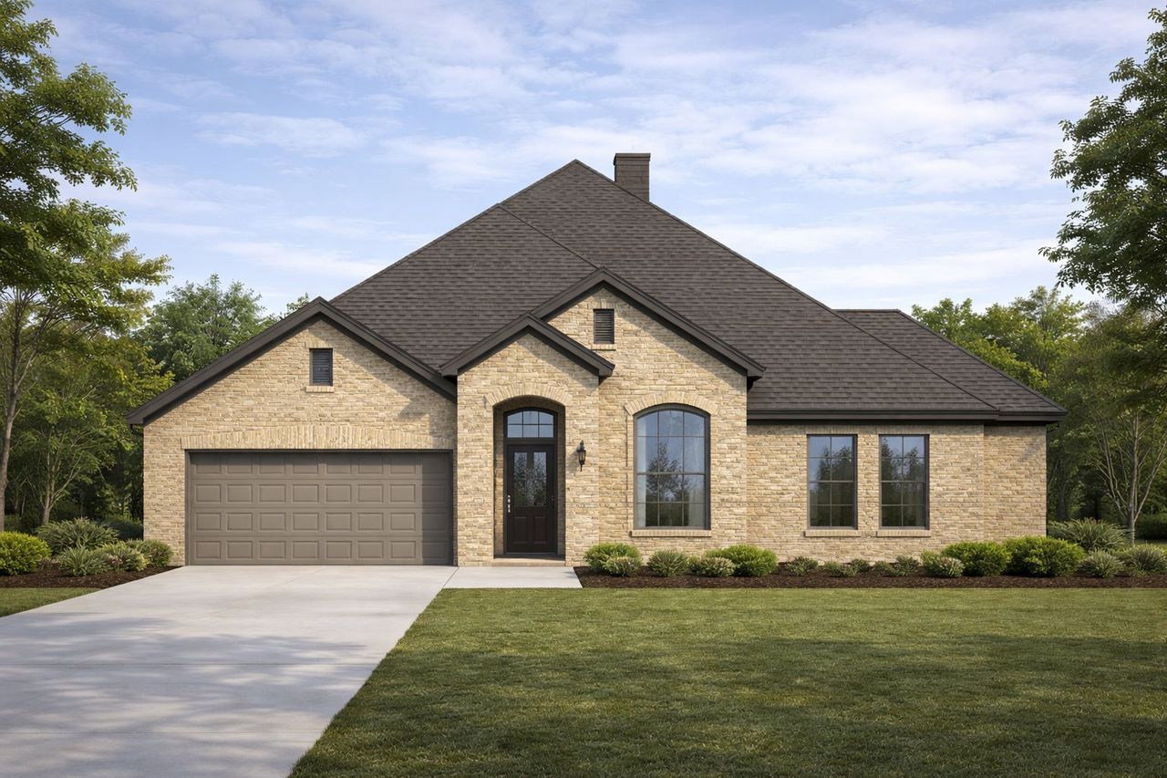 Front exterior of a new home in Arbor Oaks, Boyd, TX, highlighting curb appeal (Image 2). Front exterior of a new home in Arbor Oaks, Boyd, TX, highlighting curb appeal (Image 2).