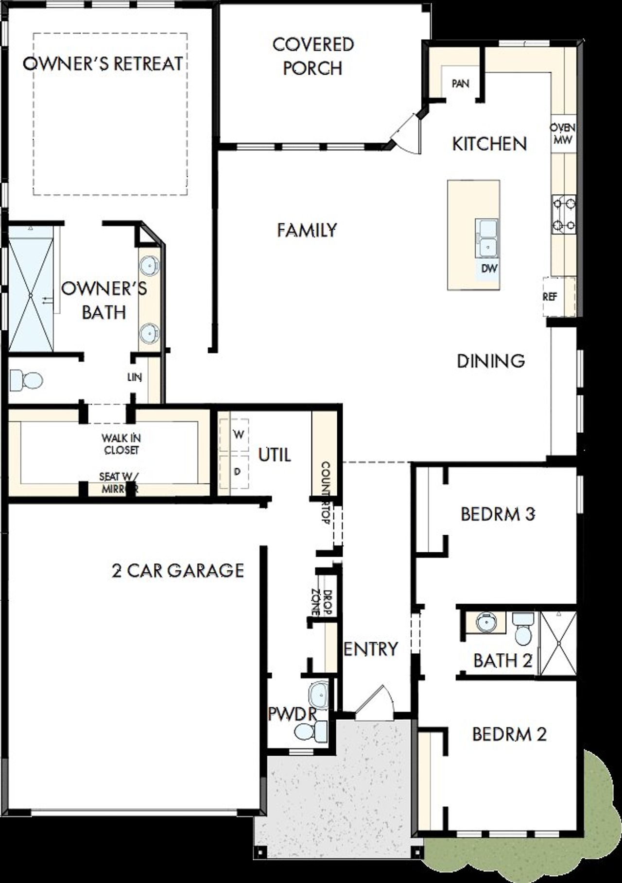 2D floor plan layout of this home in Encore at Streamside - Tradition Series, Waxhaw, NC (Image 2).