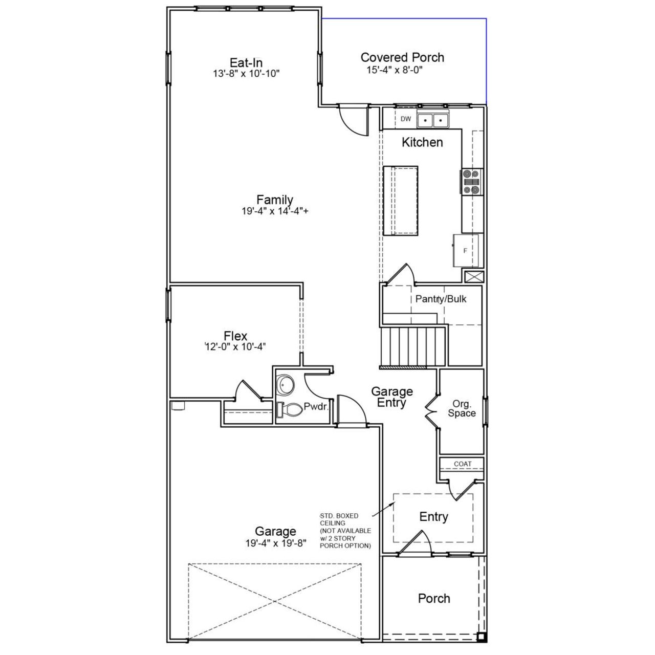 2D floor plan layout of this home in Renaissance at White Oak, Garner, NC (Image 2).