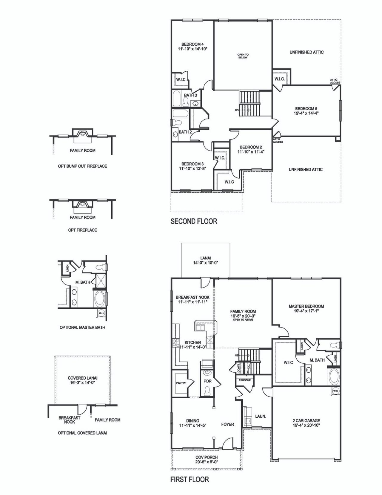 2D floor plan layout of this home in Mirror Lake at South Harbour, Villa Rica, GA (Image 2).
