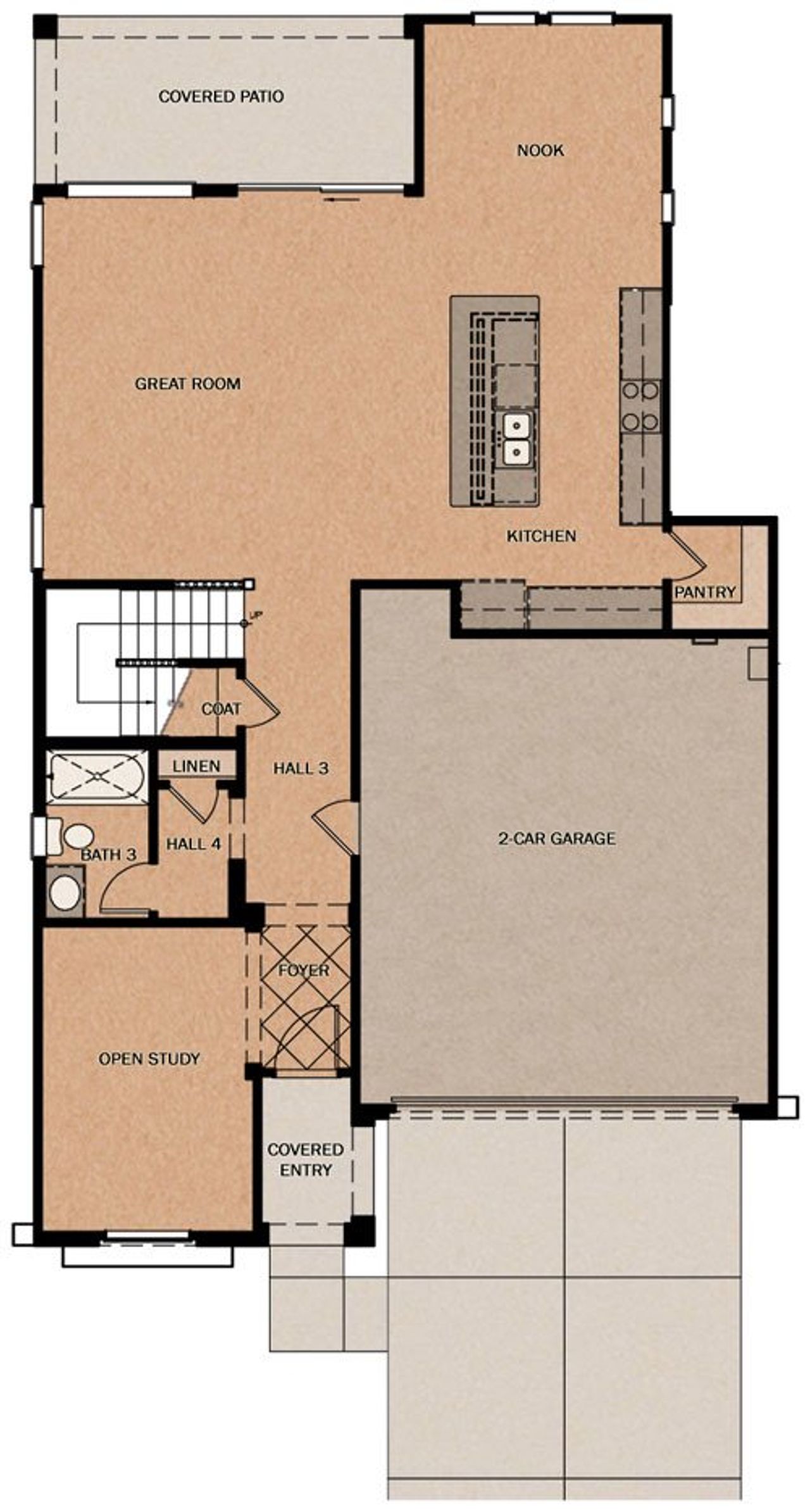 2D floor plan layout of this home in Redwood Valley, Surprise, AZ (Image 2).