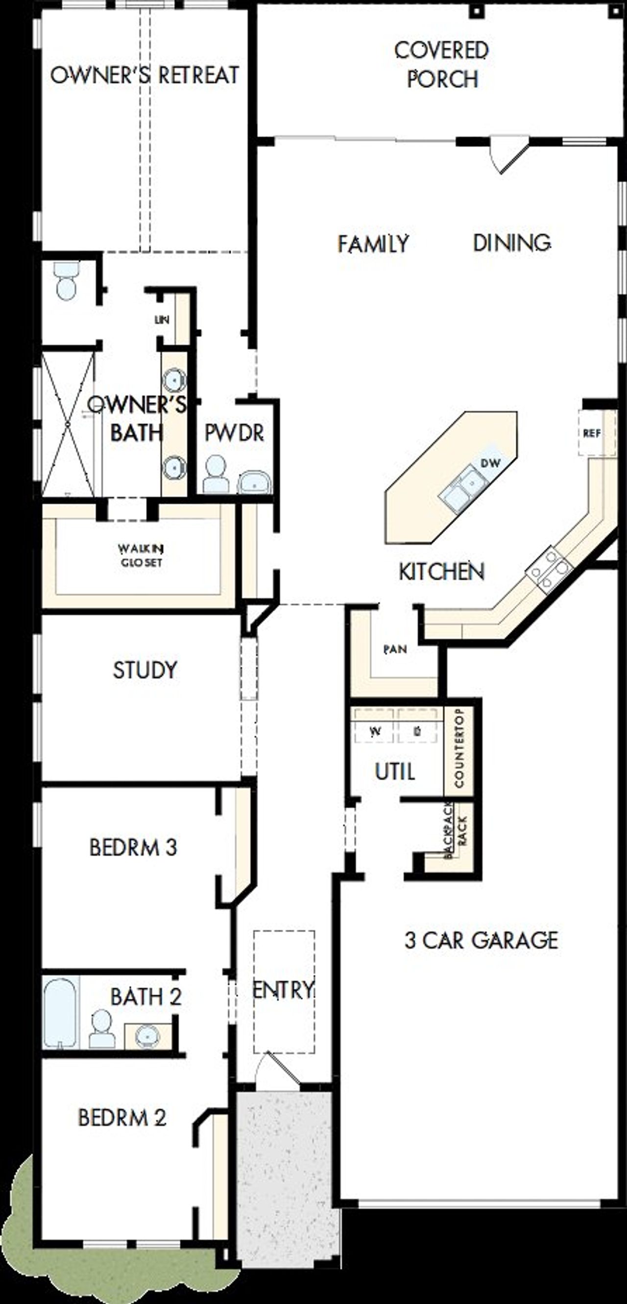 2D floor plan layout of this home in Kresston - Enclave Collection, Montgomery, TX (Image 2).