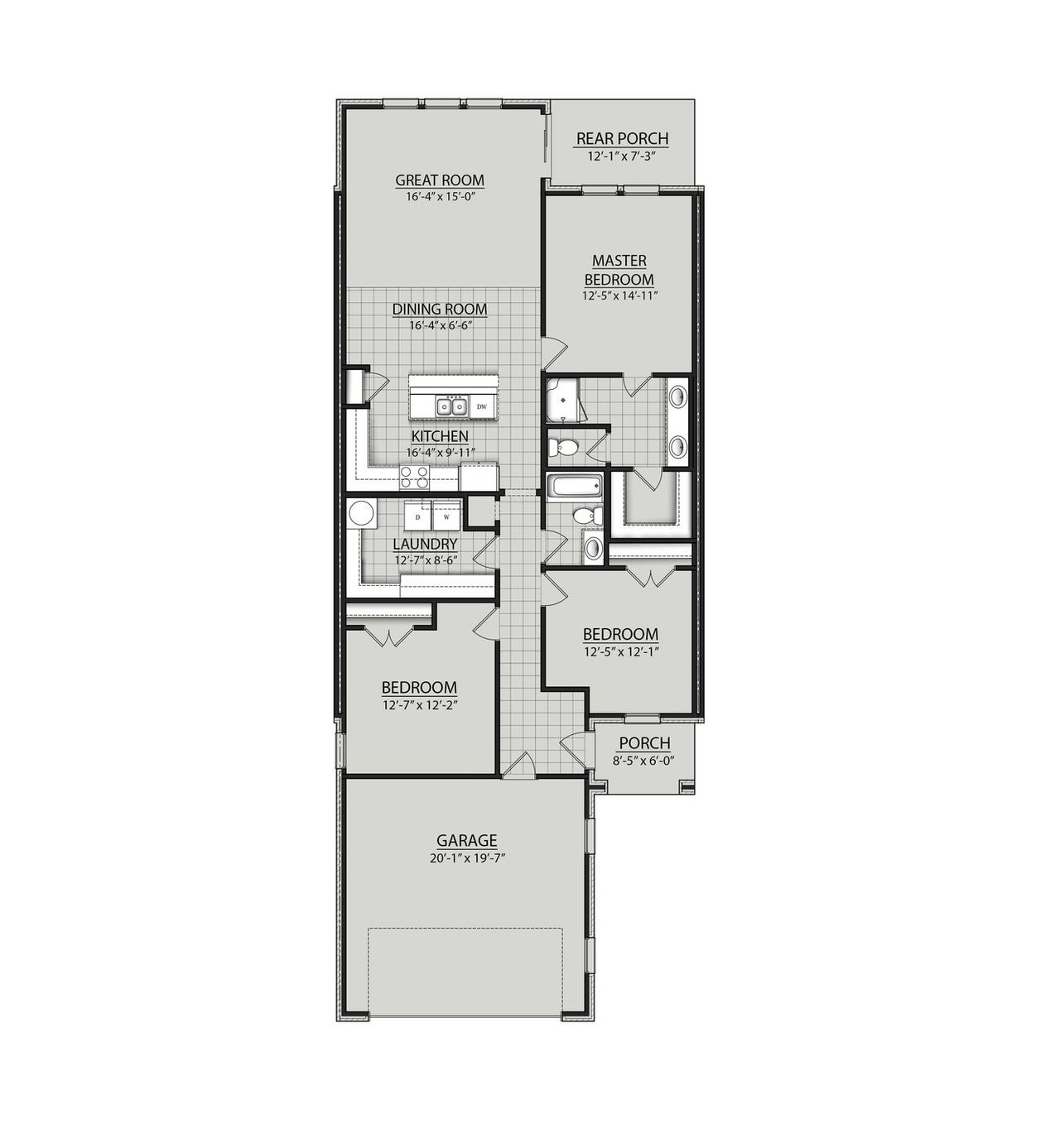 2D floor plan layout of this home in The Greens at Legacy Townhomes, Springfield, TN (Image 2).