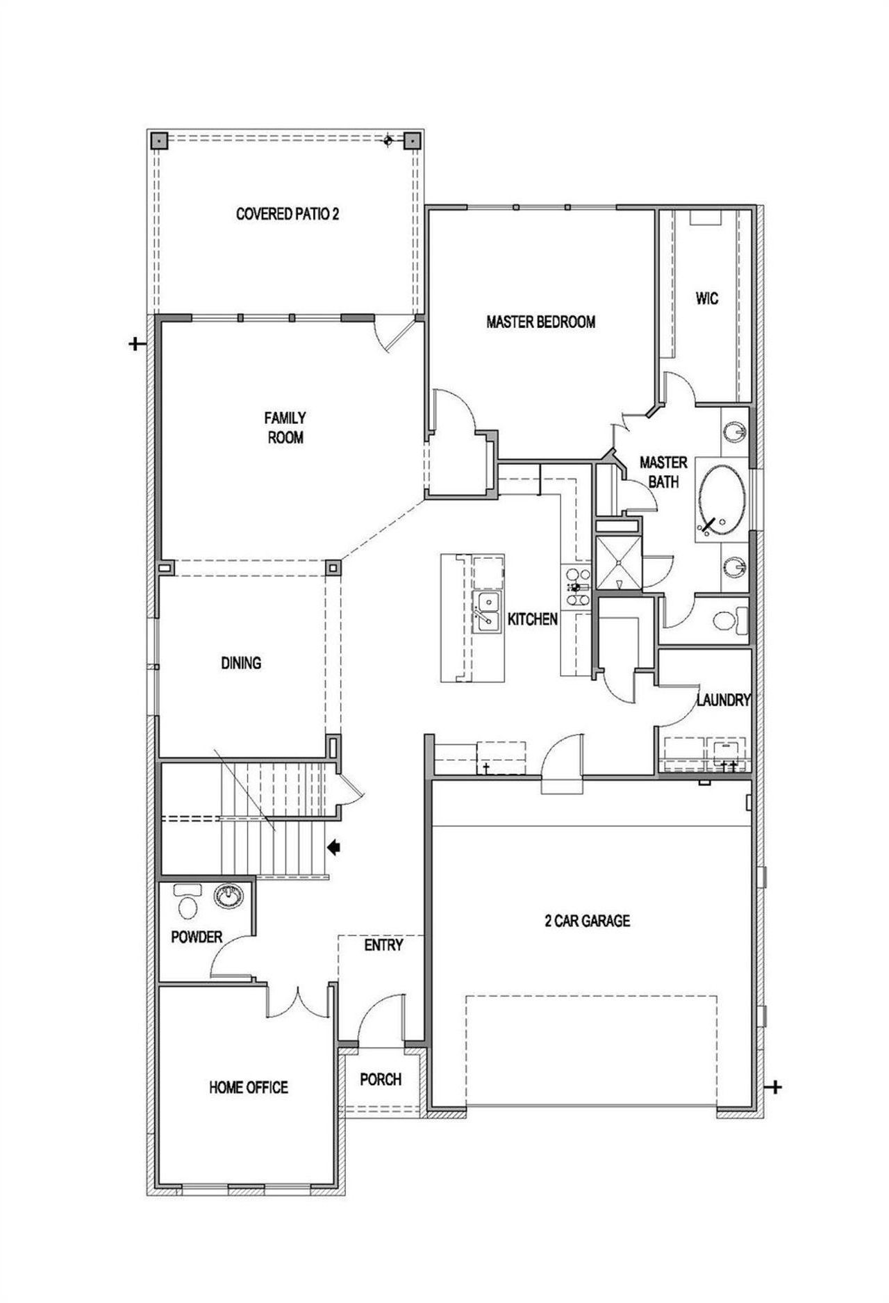 2D floor plan layout of this home in University Heights, Round Rock, TX (Image 2).