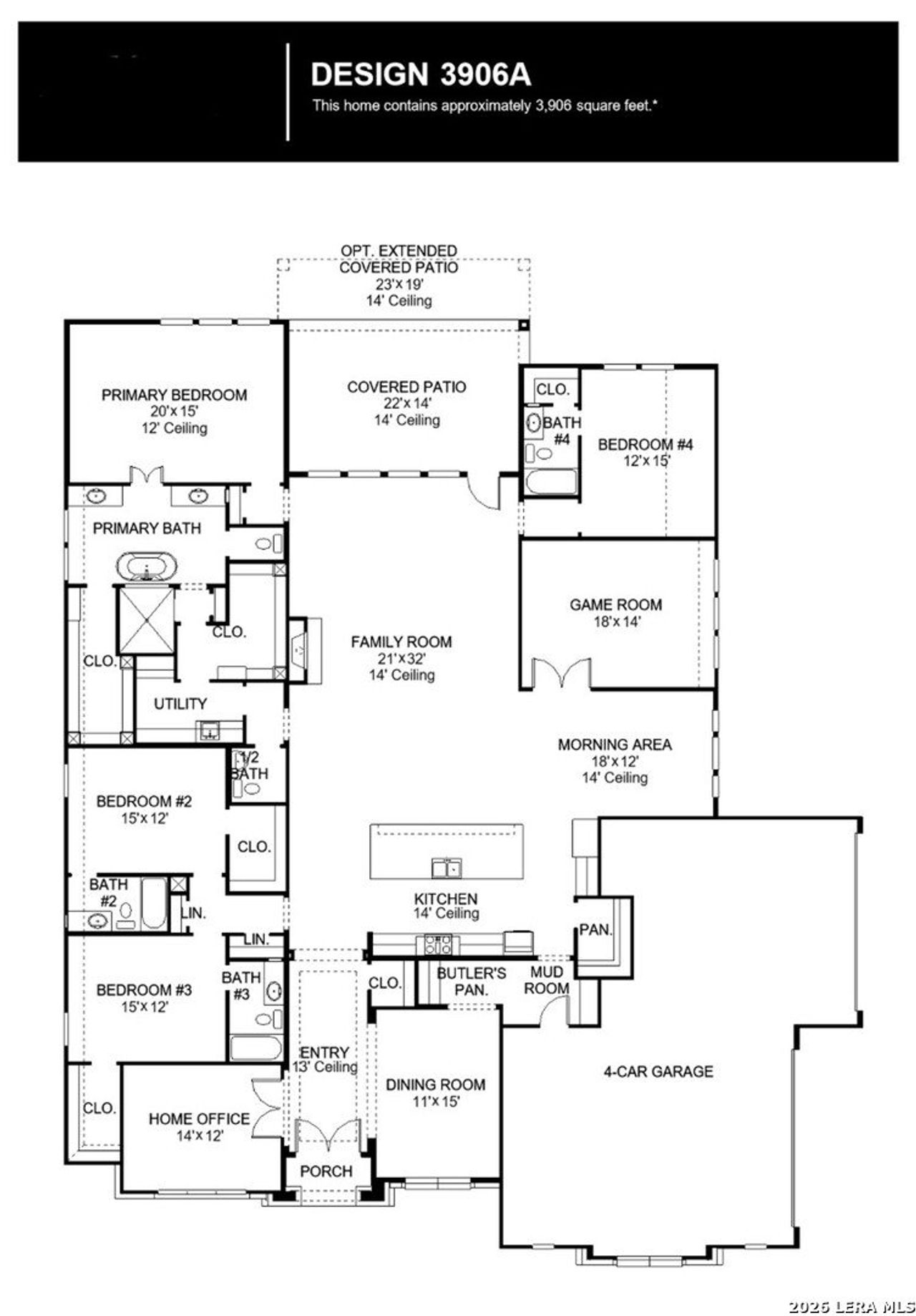 2D floor plan layout of this home in George's Ranch, Boerne, TX (Image 2).
