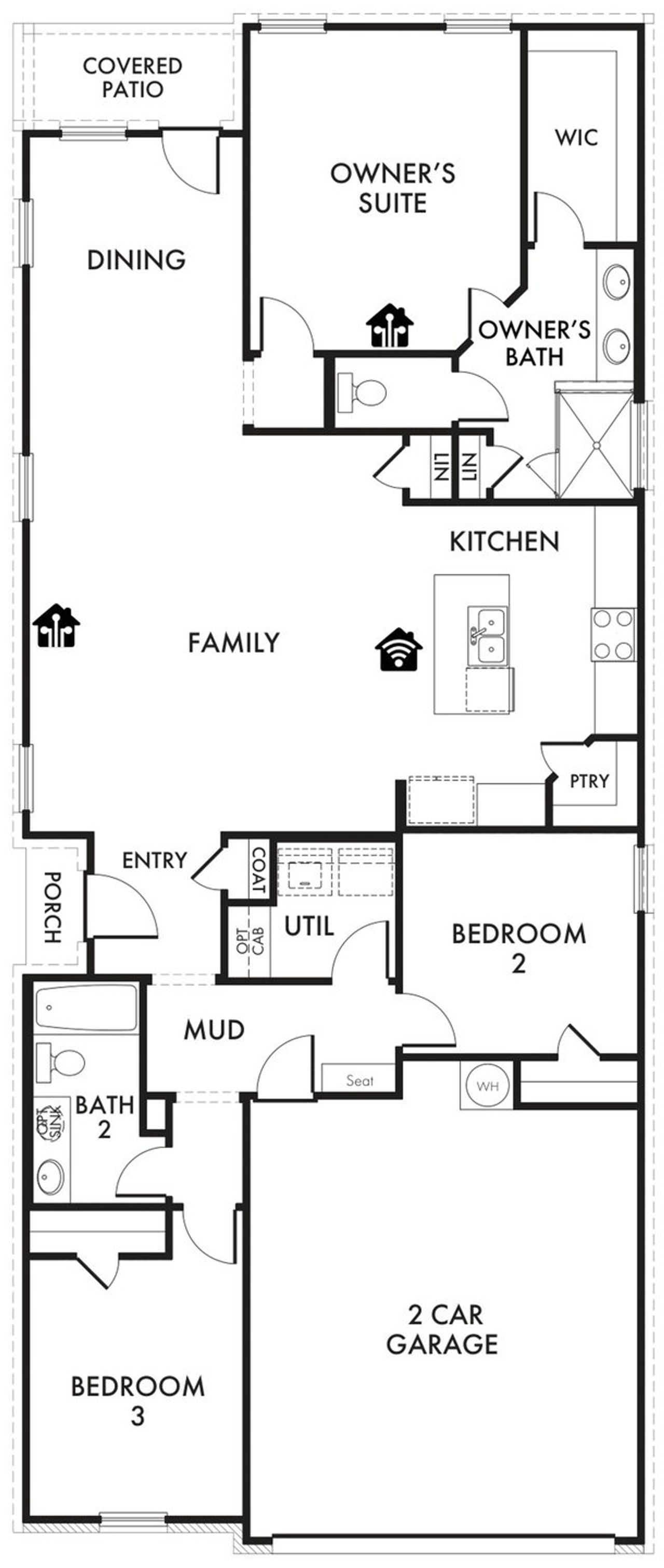 2D floor plan layout of this home in Bryant Farms, Melissa, TX (Image 2).