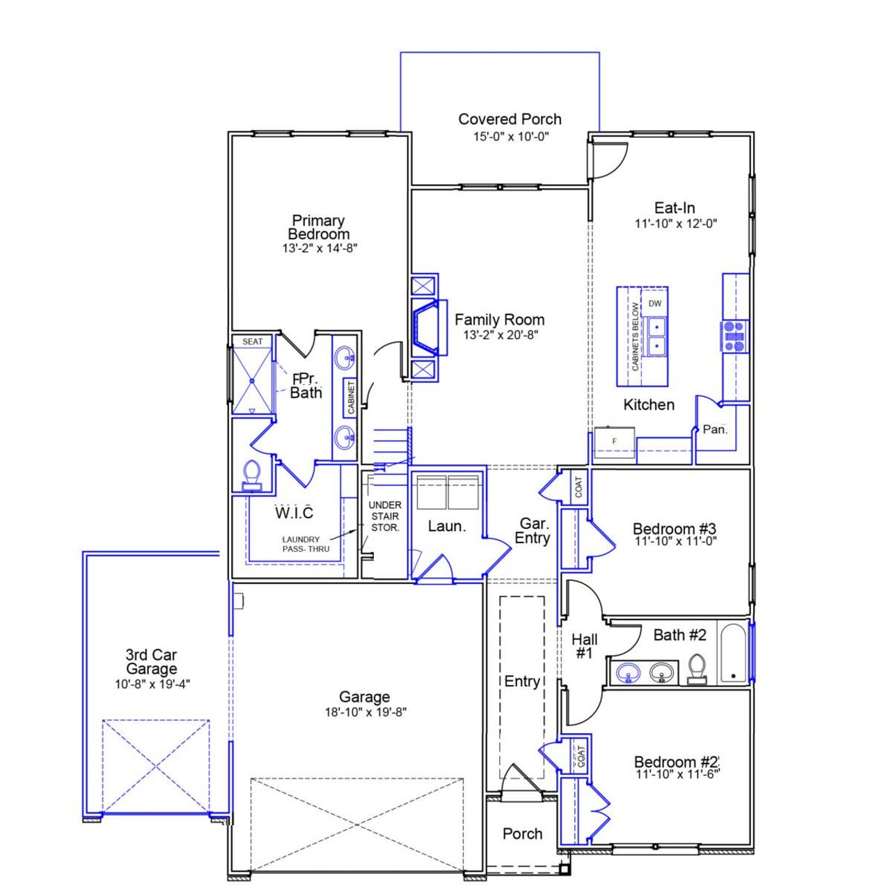 2D floor plan layout of this home in Lilah Grove, Summerfield, NC (Image 2).