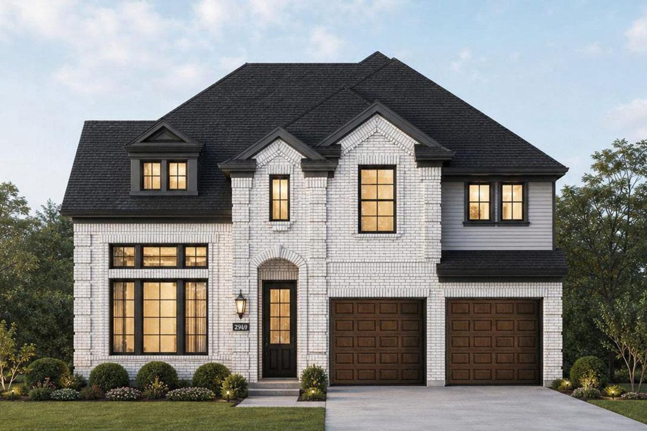 Representative exterior photo of a completed home built from the Grand Woodlands - Executive Platinum by Grand Homes in Edgewater, Fate, TX (Image 2).