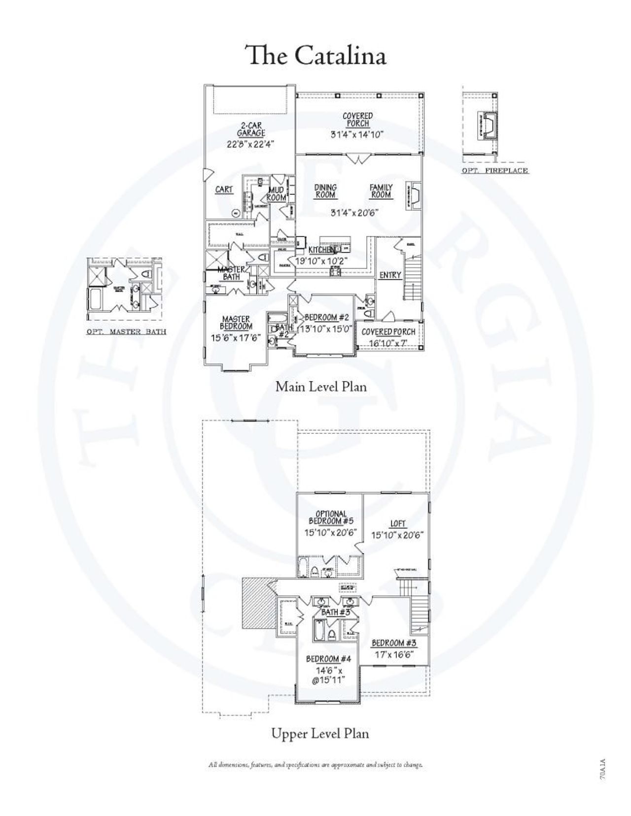 2D floor plan layout for the The Catalina by DFW Ventures, LLC in The Georgia Club, Statham, GA (Image 2).