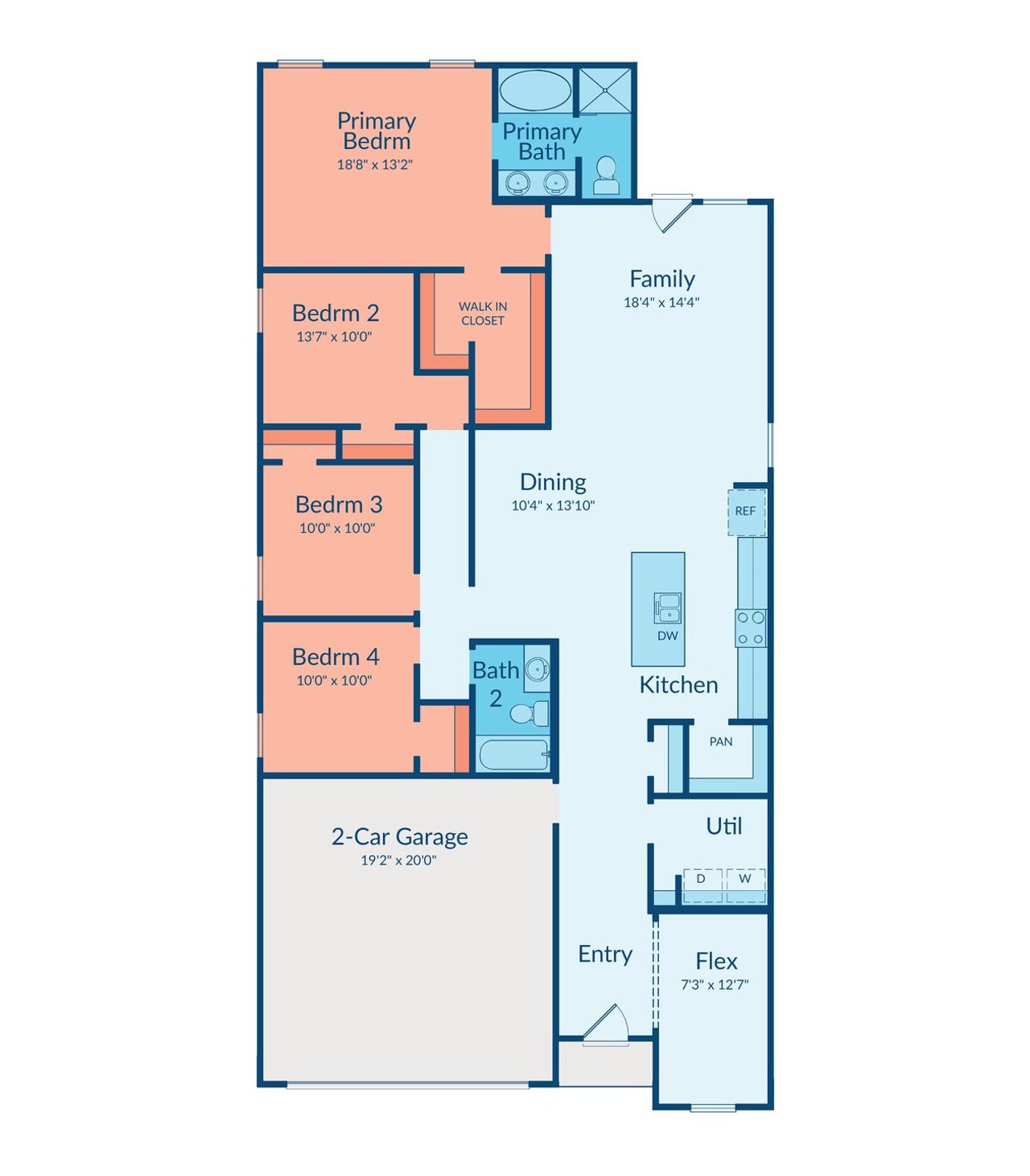 2D floor plan layout of this home in Crighton Cove, Conroe, TX (Image 2). 2D floor plan layout of this home in Crighton Cove, Conroe, TX (Image 2).
