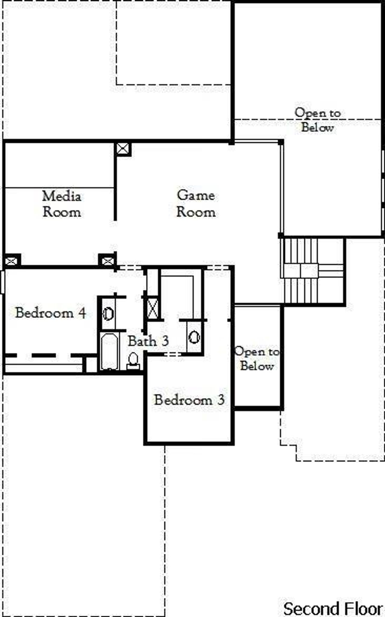 2D floor plan layout of this home in Myrtle Creek, Waxahachie, TX (Image 2).