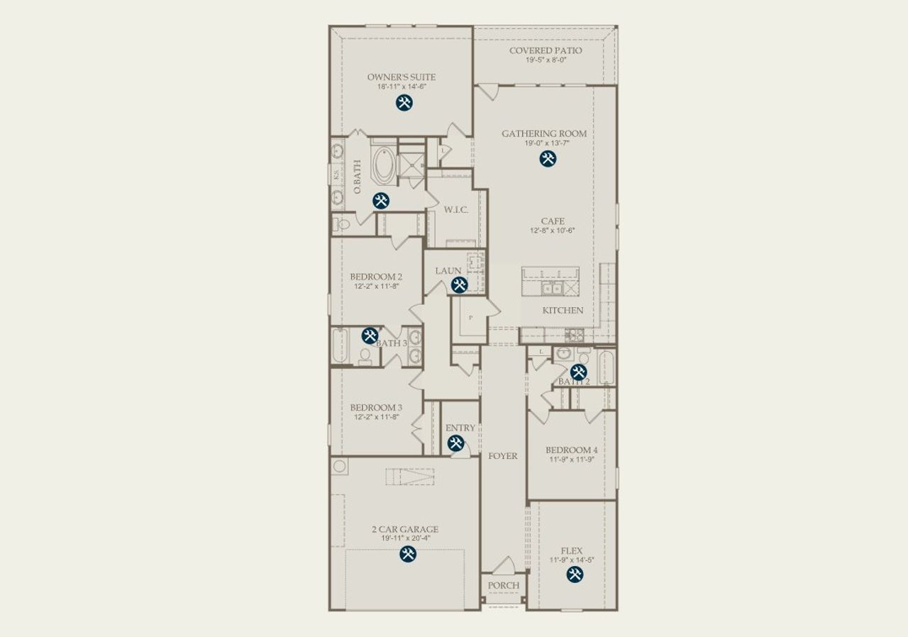 2D floor plan layout of this home in Pulte Homes at Two Step Farm, Montgomery, TX (Image 2). 2D floor plan layout of this home in Pulte Homes at Two Step Farm, Montgomery, TX (Image 2).