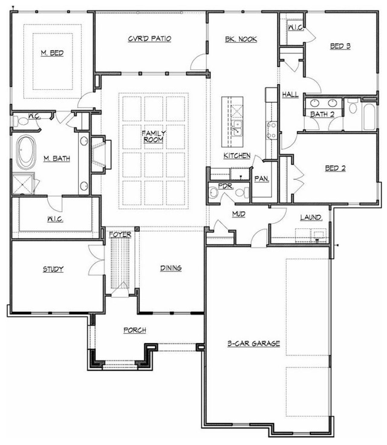 2D floor plan layout for the Plan 2568 by Texas Homes in The Timbers, La Vernia, TX (Image 2).