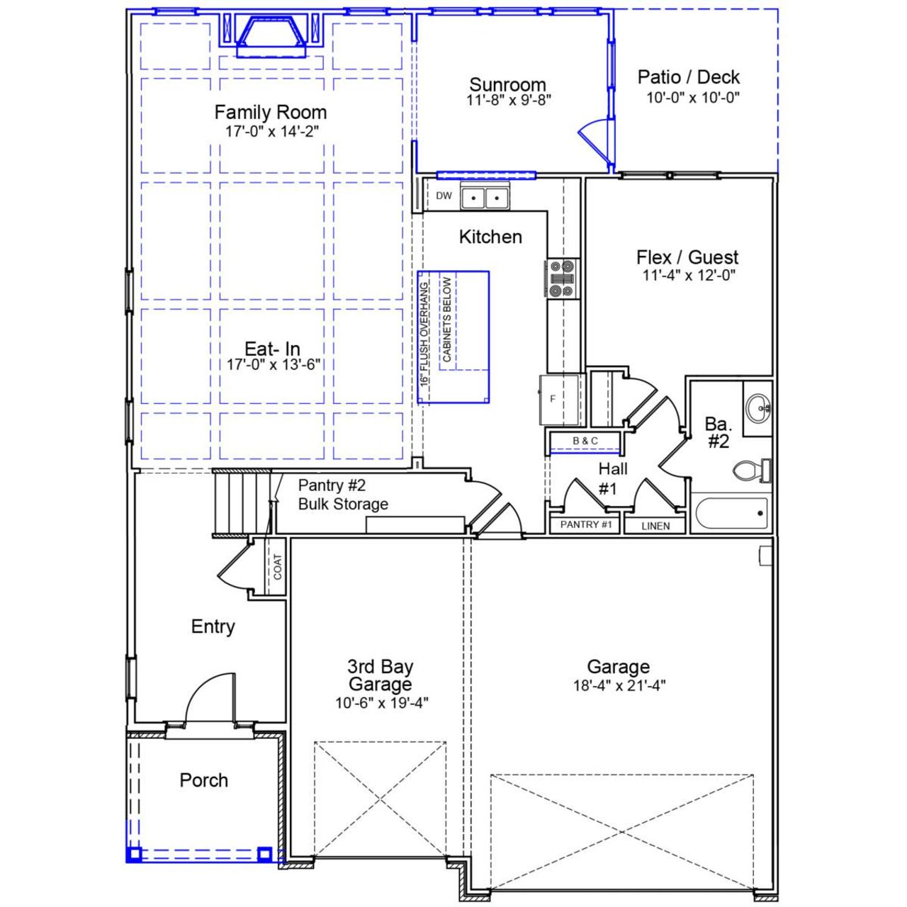 2D floor plan layout of this home in Lilah Grove, Summerfield, NC (Image 2).