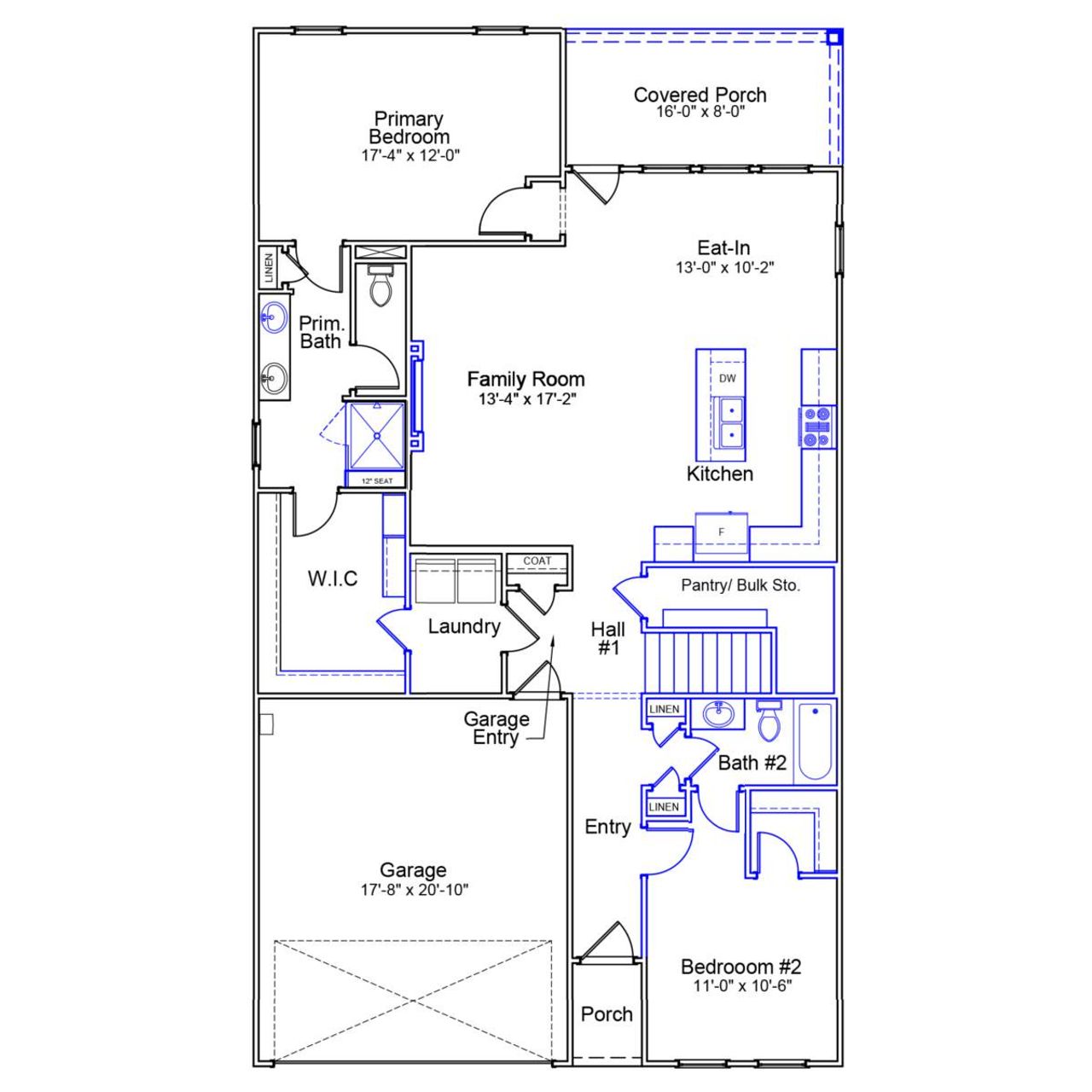 2D floor plan layout of this home in Renaissance at White Oak, Garner, NC (Image 2).