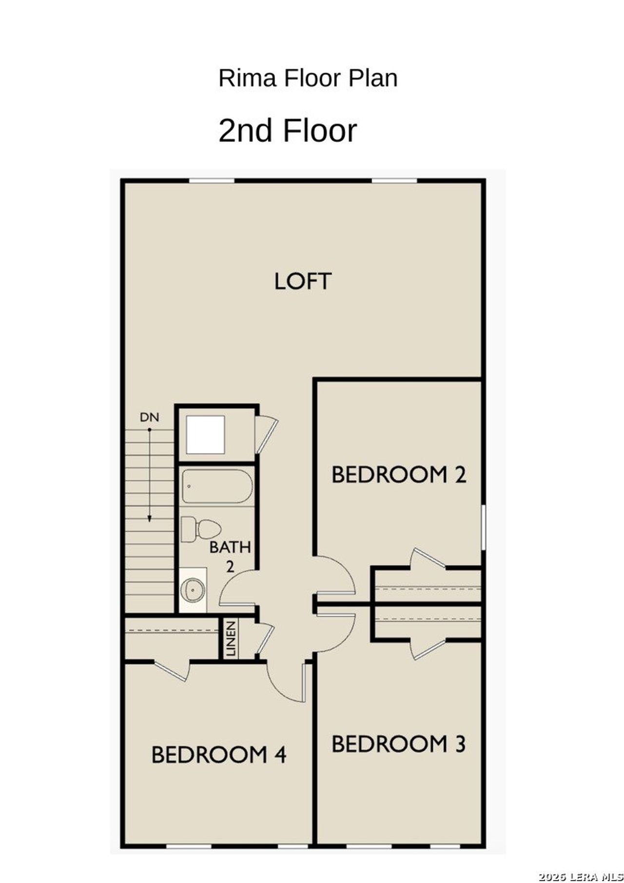 2D floor plan layout of this home in Sutton Farms, San Antonio, TX (Image 2).