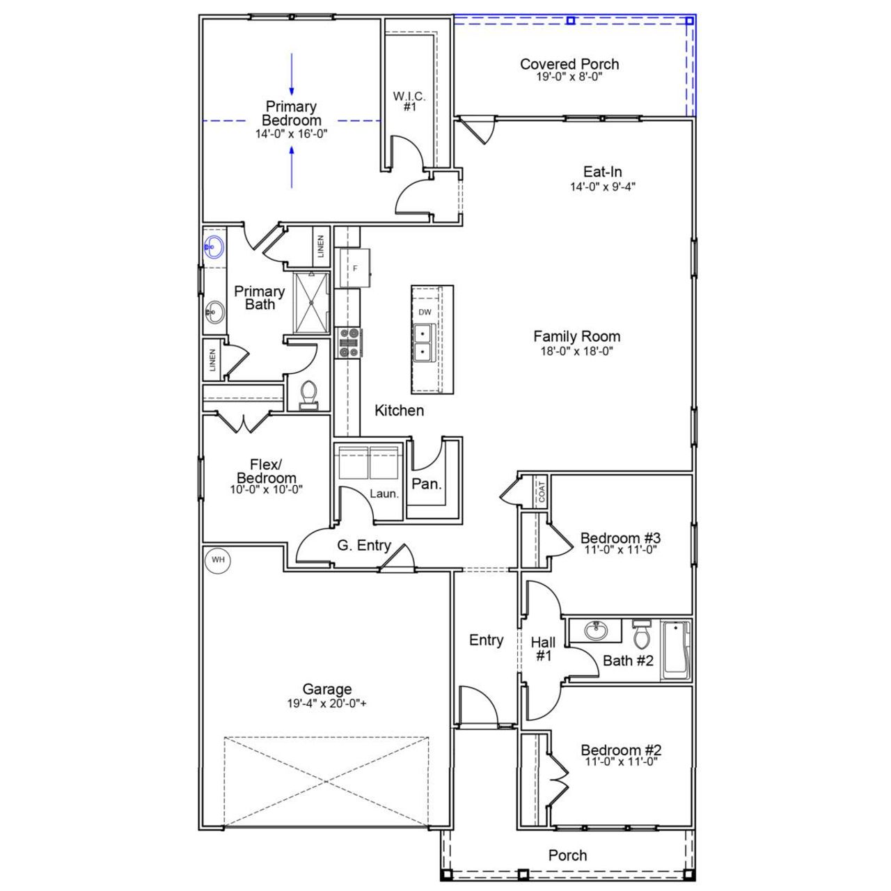 2D floor plan layout of this home in Garden Grove, Conway, SC (Image 2).