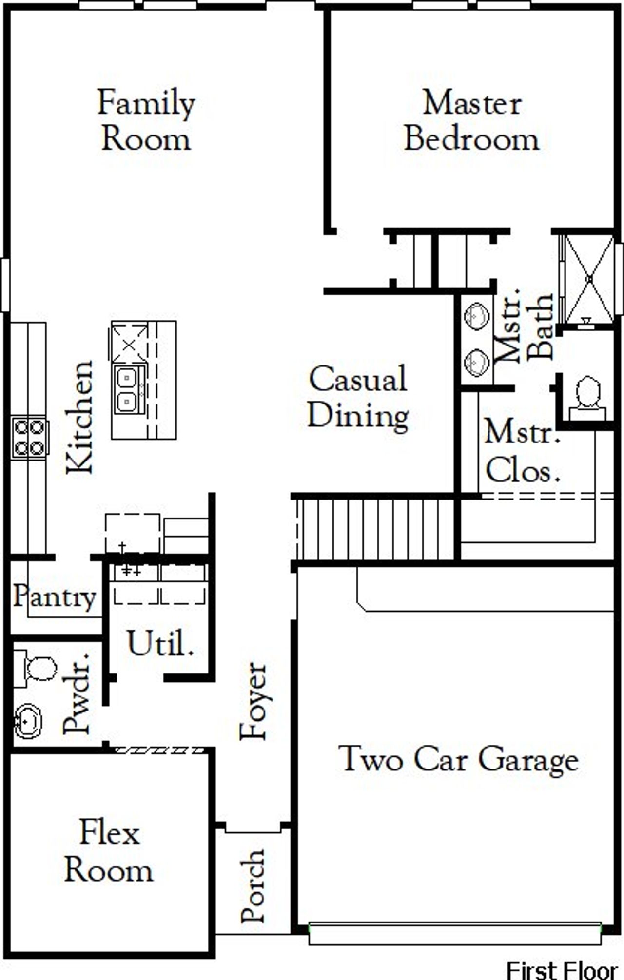 2D floor plan layout of this home in The Parklands, Schertz, TX (Image 2).