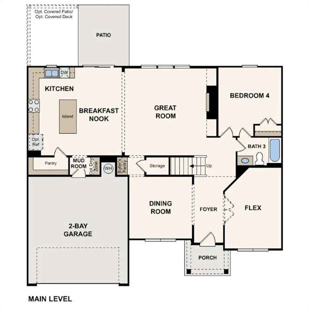 2D floor plan layout of this home in Parkview Estates, South Fulton, GA (Image 2).