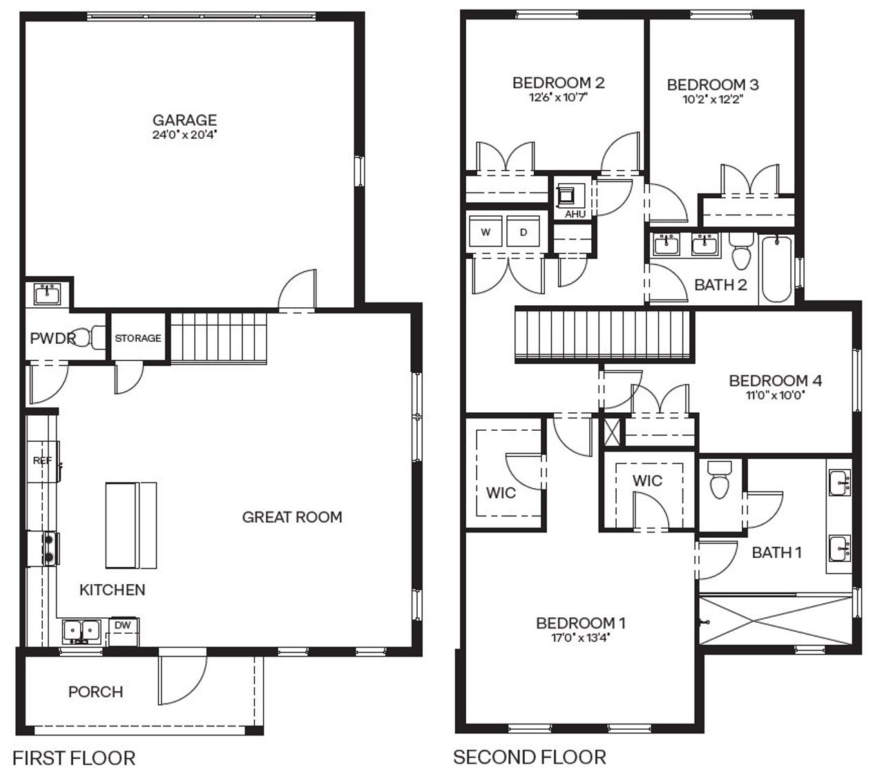 2D floor plan layout for the Yellowfin by D.R. Horton in Sailfish Cay, Stuart, FL (Image 2).