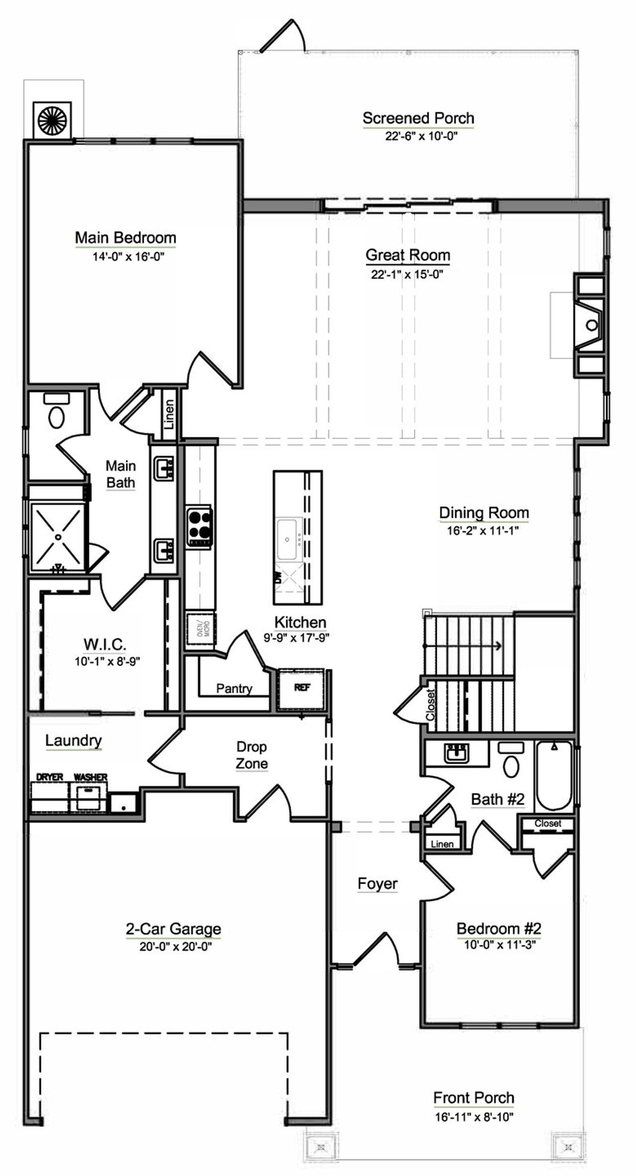 2D floor plan layout of this home in Cumberland, Concord, NC (Image 2).
