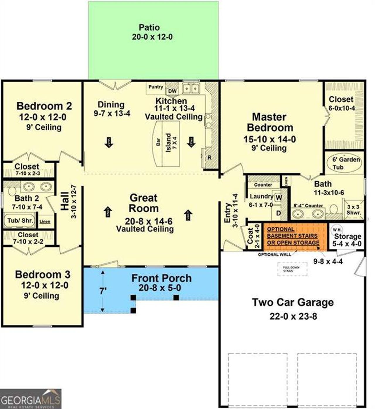 2D floor plan layout of this home in , Fayetteville, GA (Image 2).