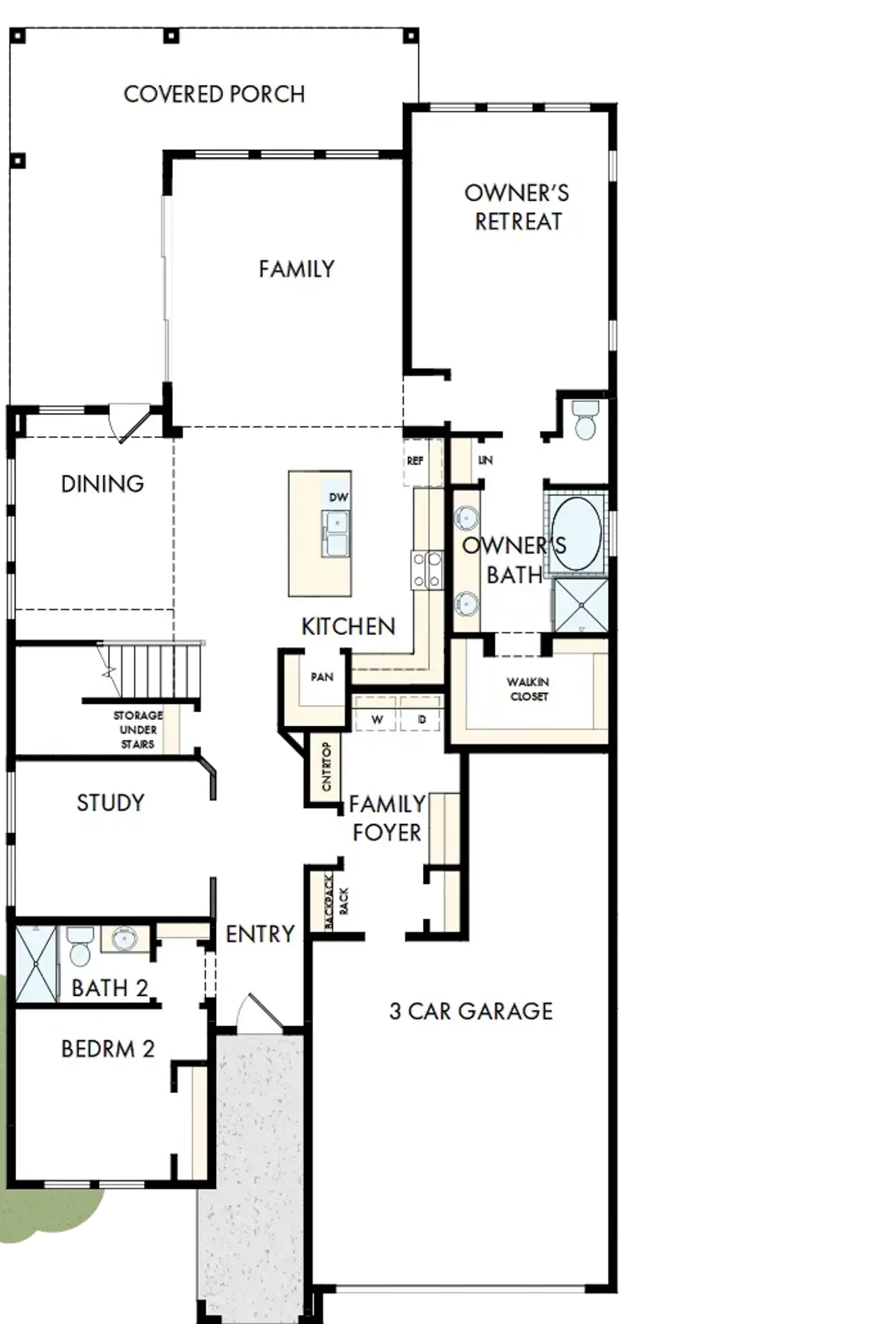 2D floor plan layout of this home in ARTAVIA - Enclave Collection, Conroe, TX (Image 2).