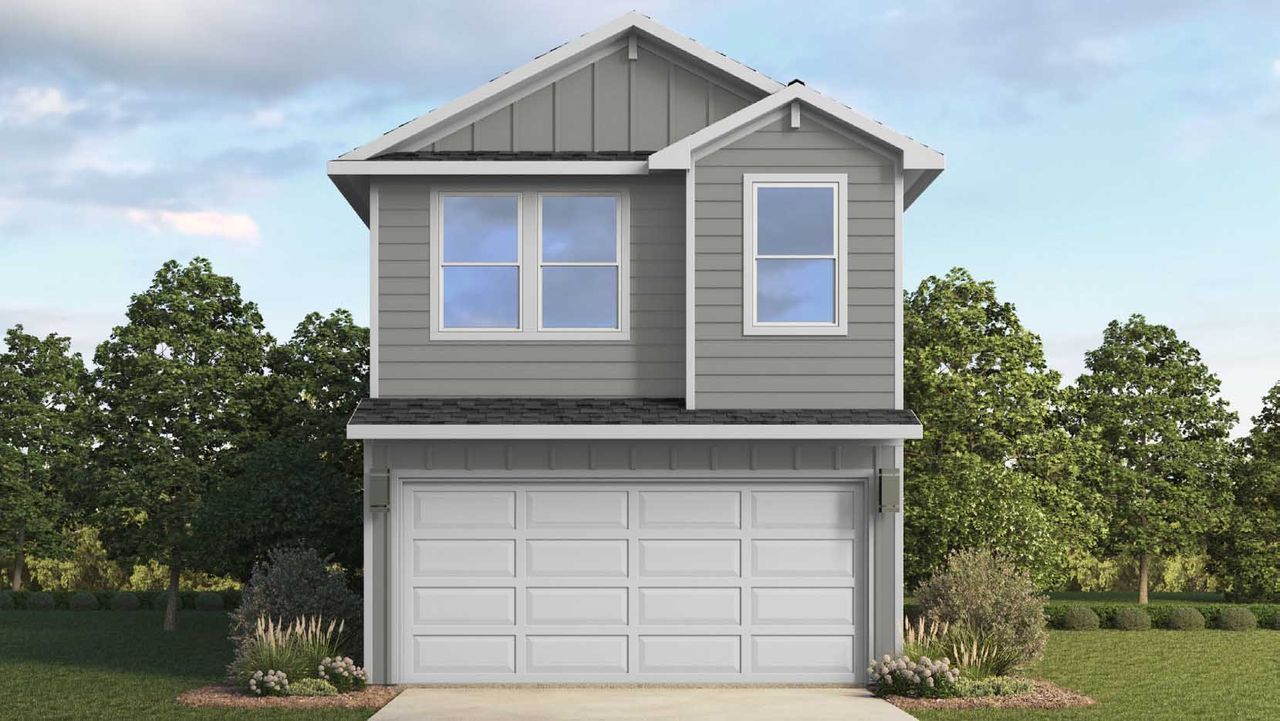 Representative exterior photo of a completed home built from the Plan by D.R. Horton in Mansfield Park, Houston, TX (Image 2).