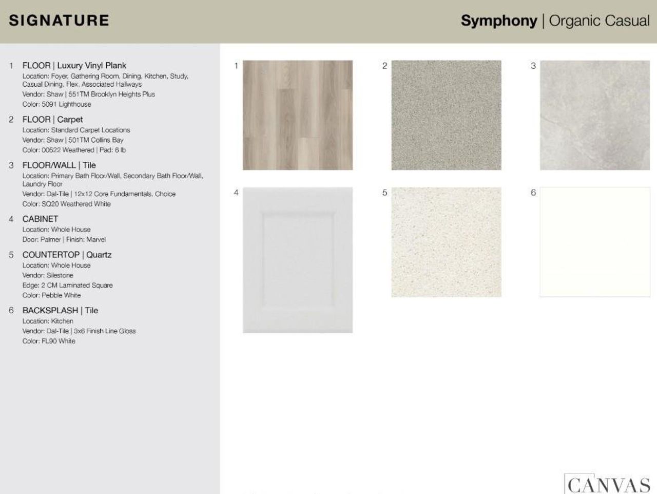 7506 Happiness Pass design selections. Home is currently under construction and selections are subject to change.