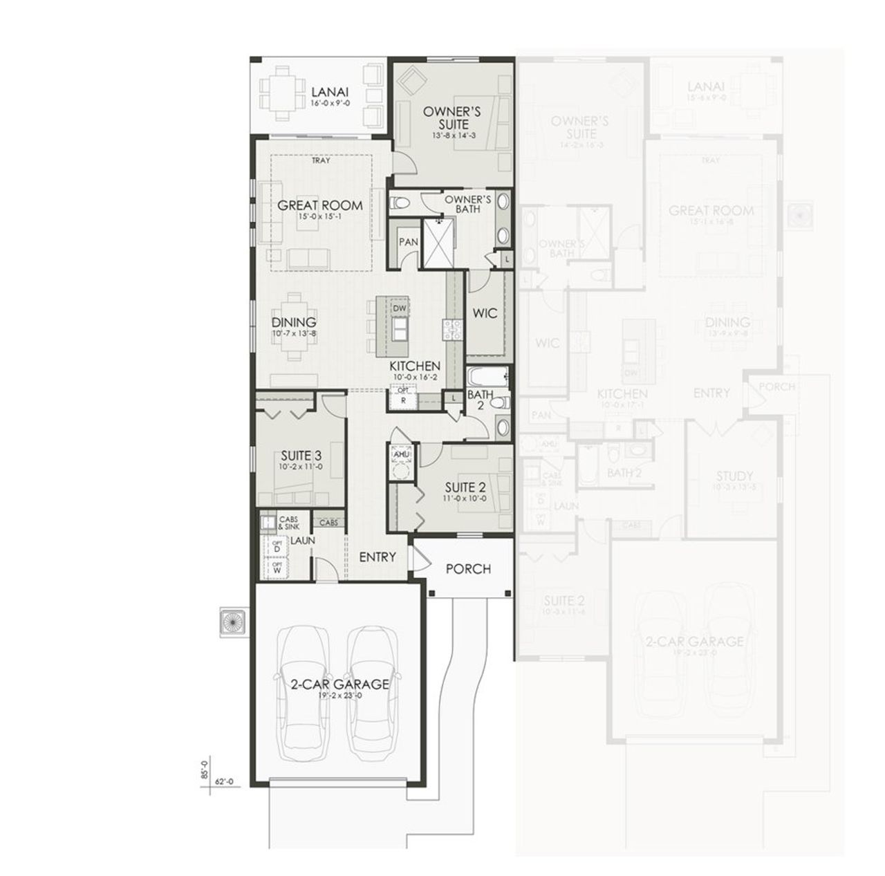 2D floor plan layout of this home in Shellstone at Waterside, Lakewood Ranch, FL (Image 2). 2D floor plan layout of this home in Shellstone at Waterside, Lakewood Ranch, FL (Image 2).
