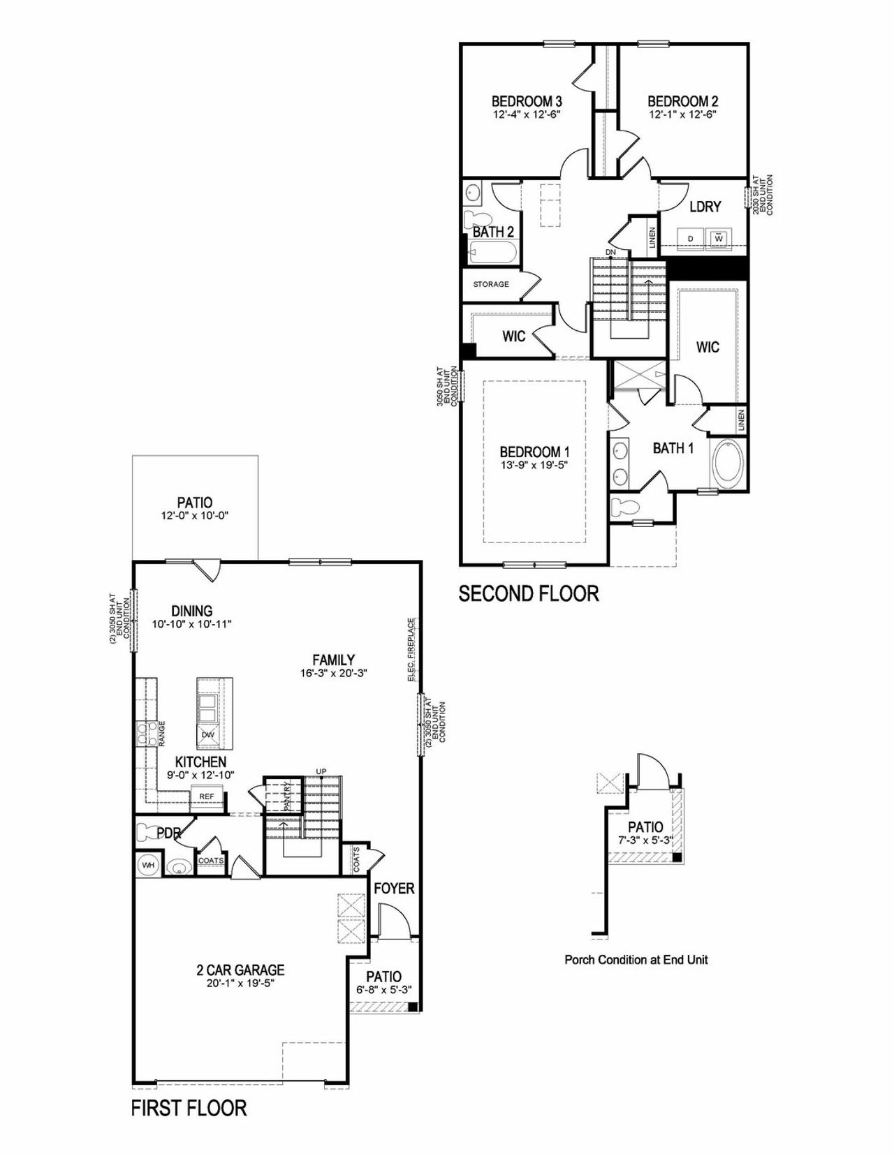 2D floor plan layout for the Sawyer by D.R. Horton in Village at Pine Valley, Gainesville, GA (Image 2).