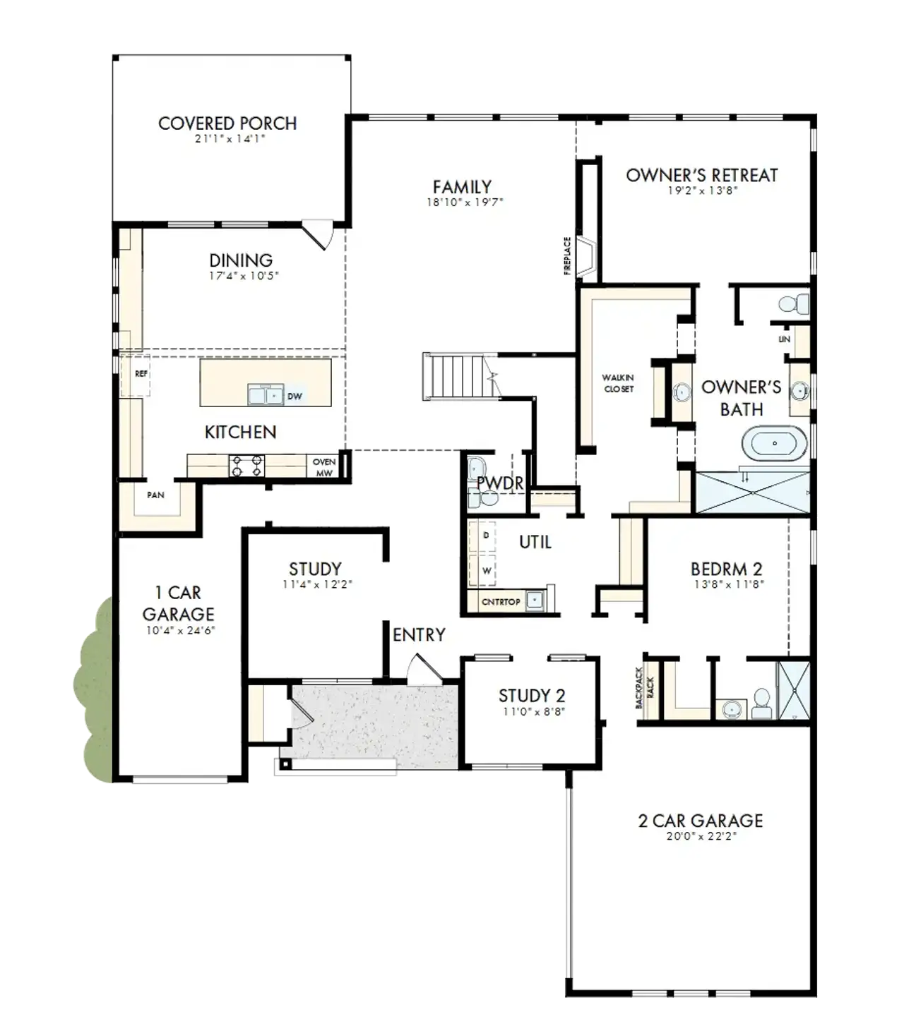 2D floor plan layout of this home in Whyburn Manor Series, Flower Mound, TX (Image 2).